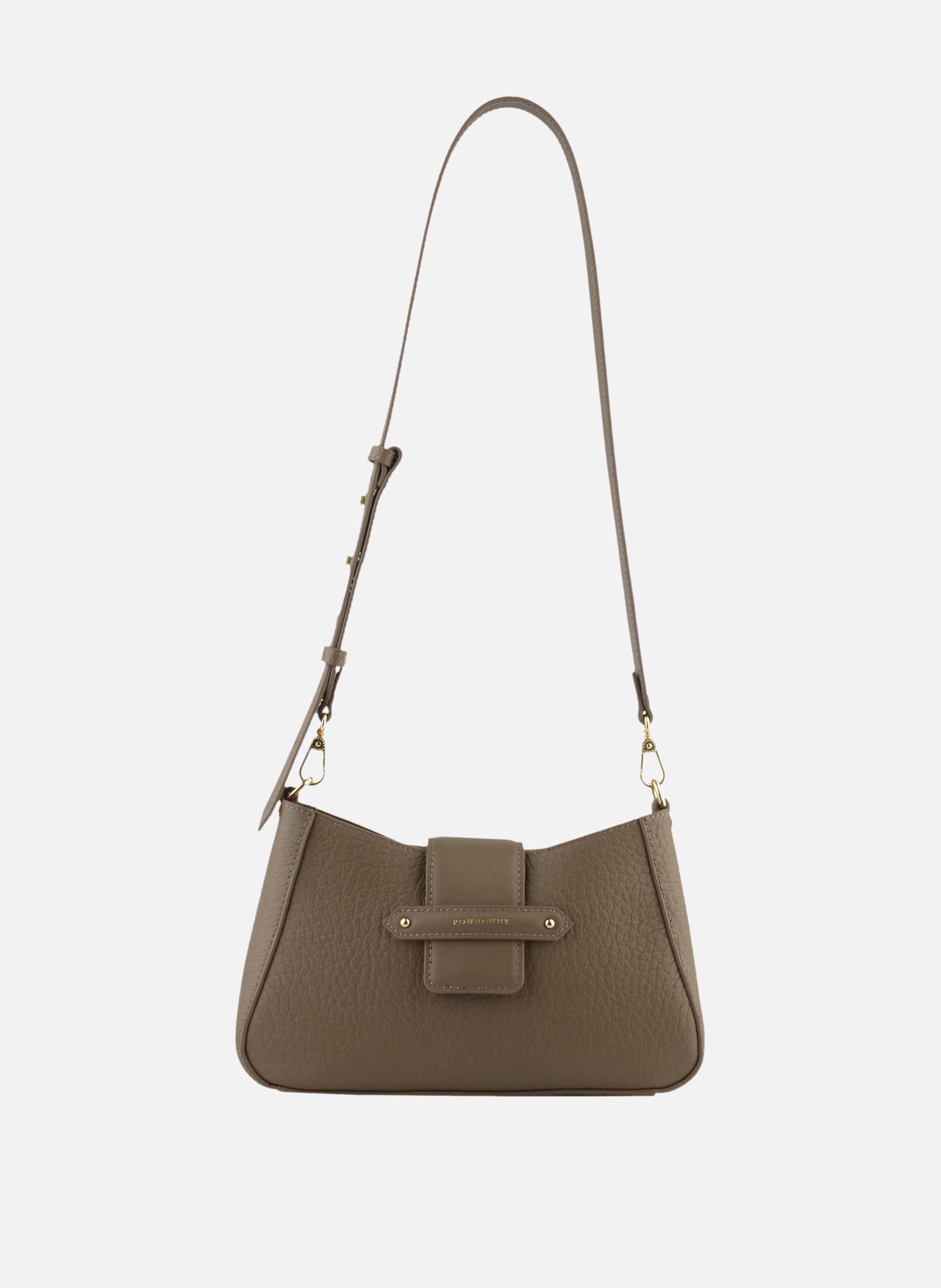 Fleuves | sac à main en cuir de vachette POURCHET Gris