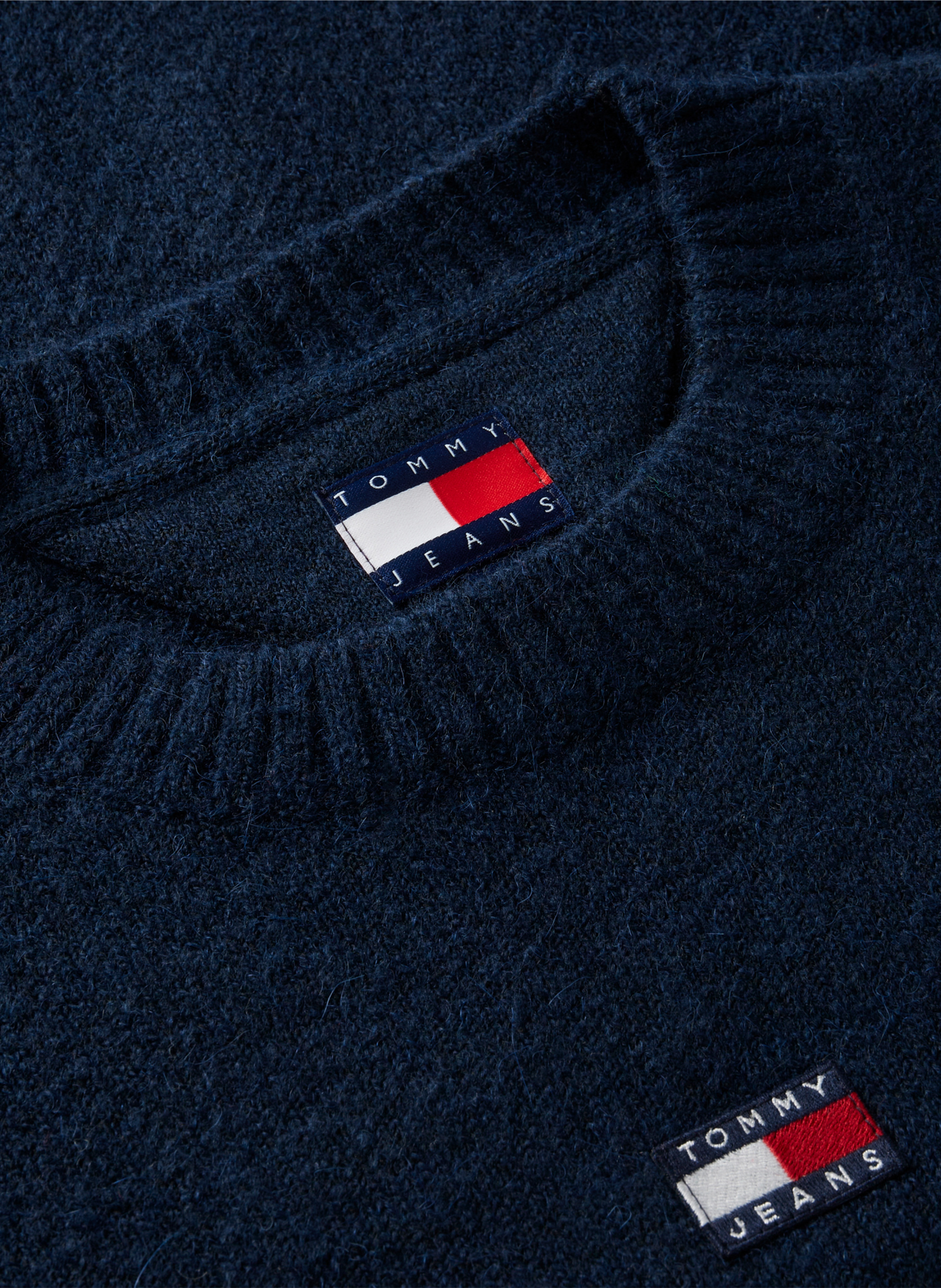 Pull droit Fluffy Badge à logo TOMMY HILFIGER Bleu