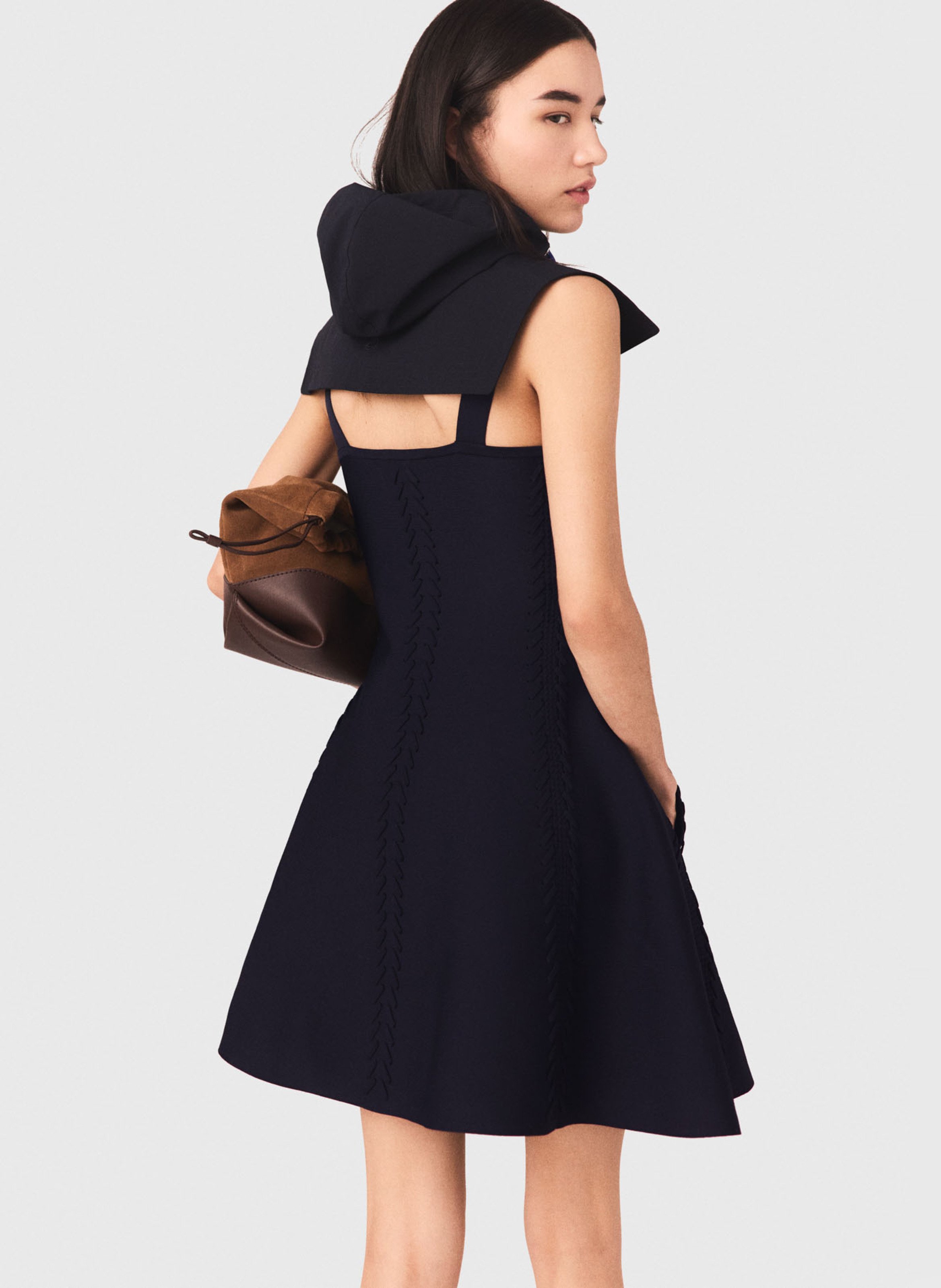 Robe courte patineuse à bretelles MAJE Bleu