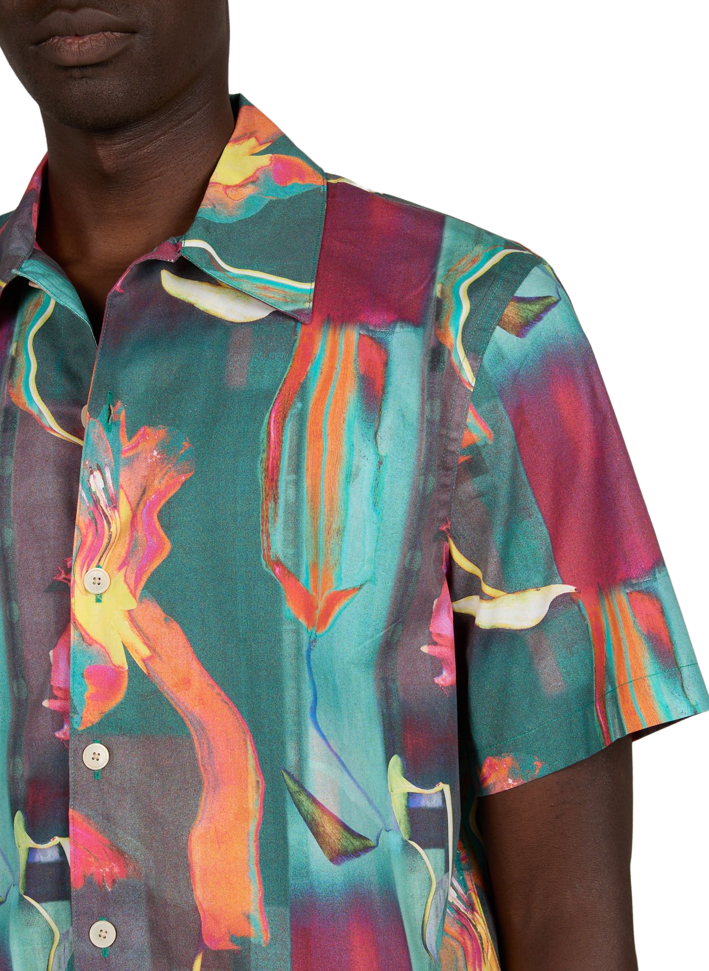 Chemise droite imprimée en coton PAUL SMITH Vert