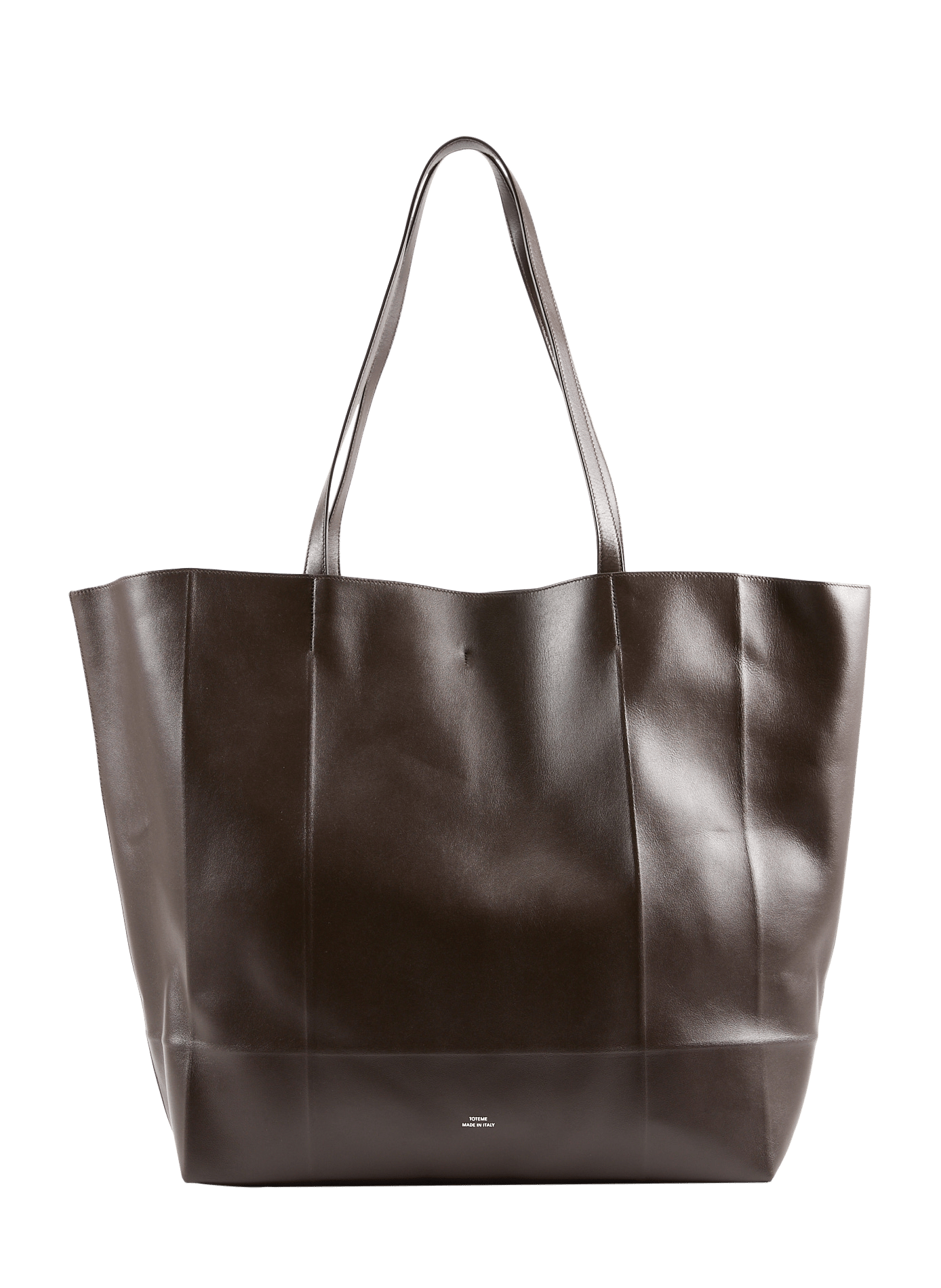 Cowhide leather tote bag TOTEME Brown