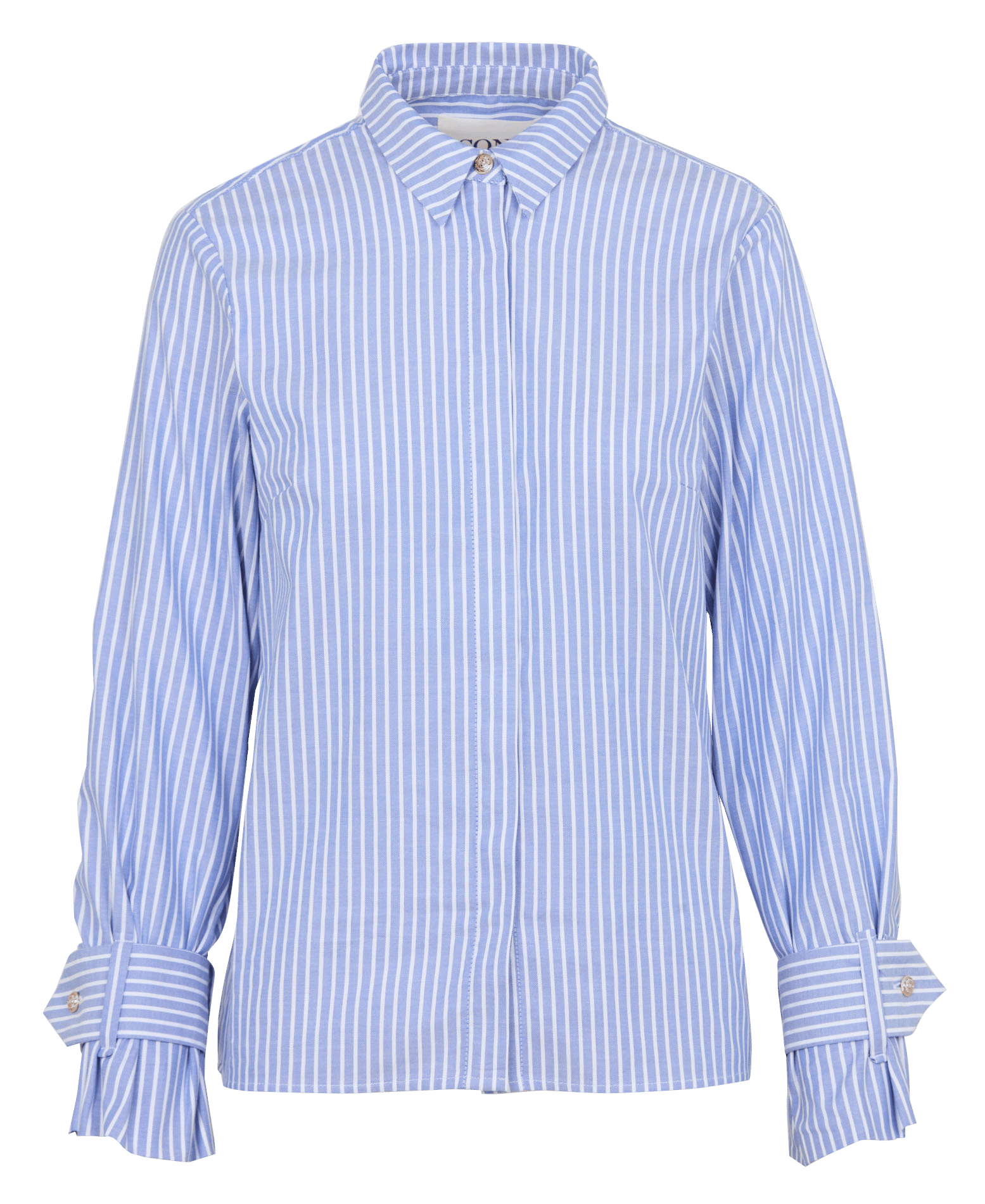 Chemisier droit col classique rayé en coton maxime MAISON 123 Bleu