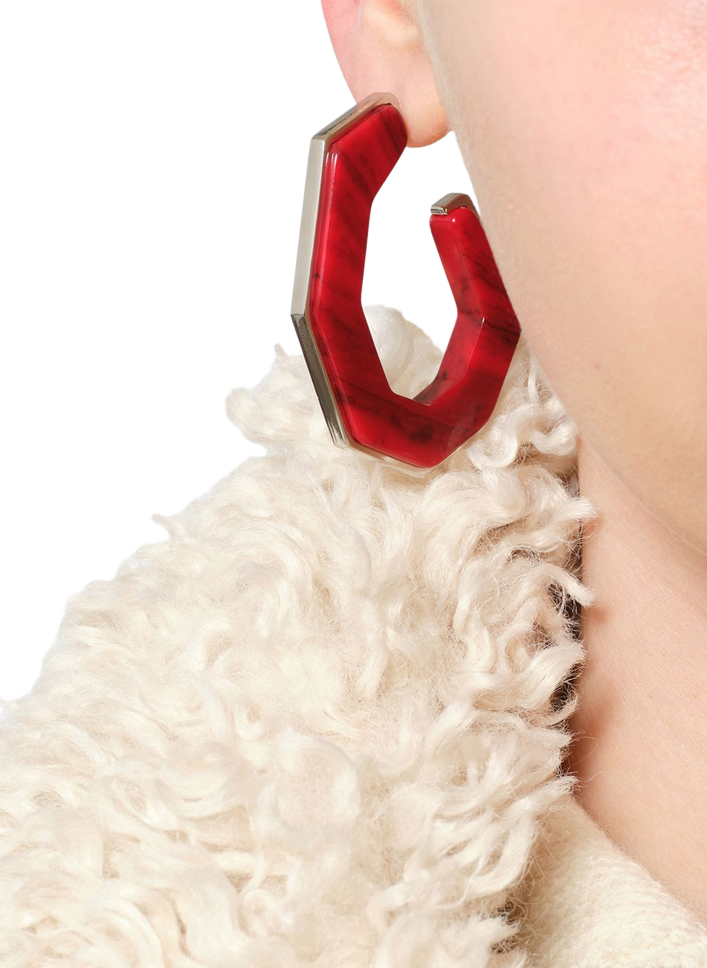 Boucles d'oreille Liu créoles larges  ISABEL MARANT Rouge