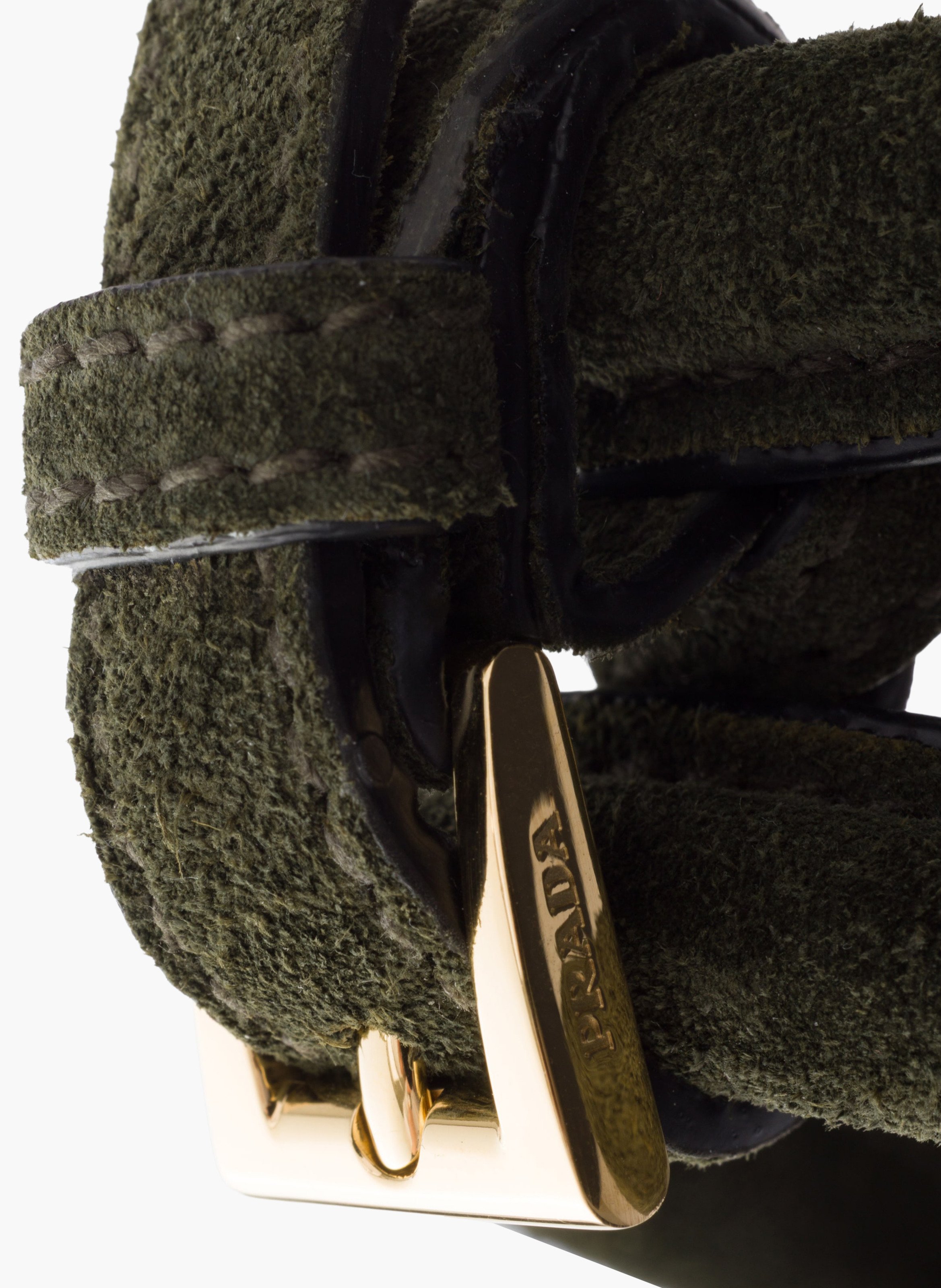 Grand cabas en veau velours PRADA Vert