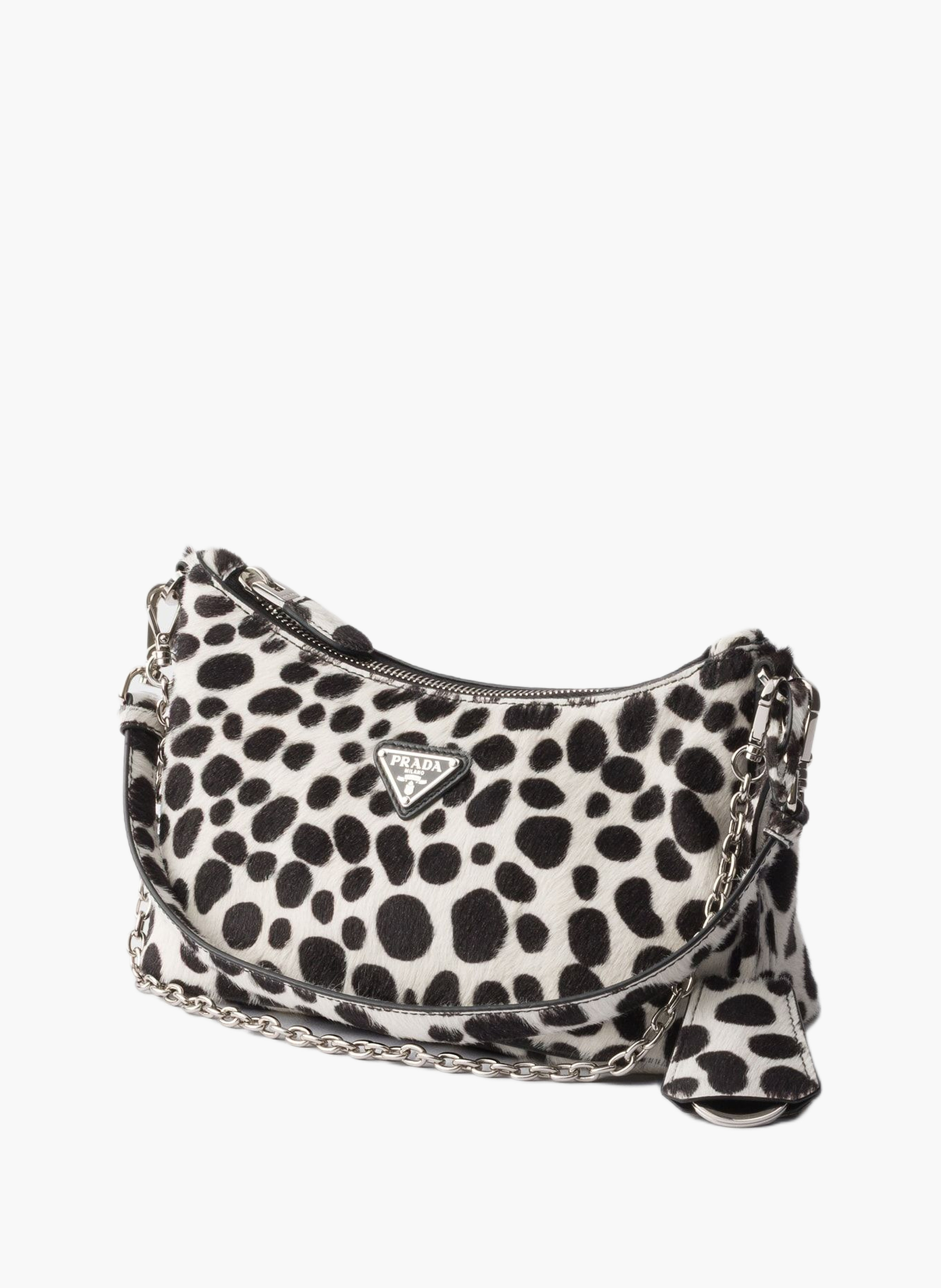 Mini sac en cuir de veau imprimé PRADA Blanc