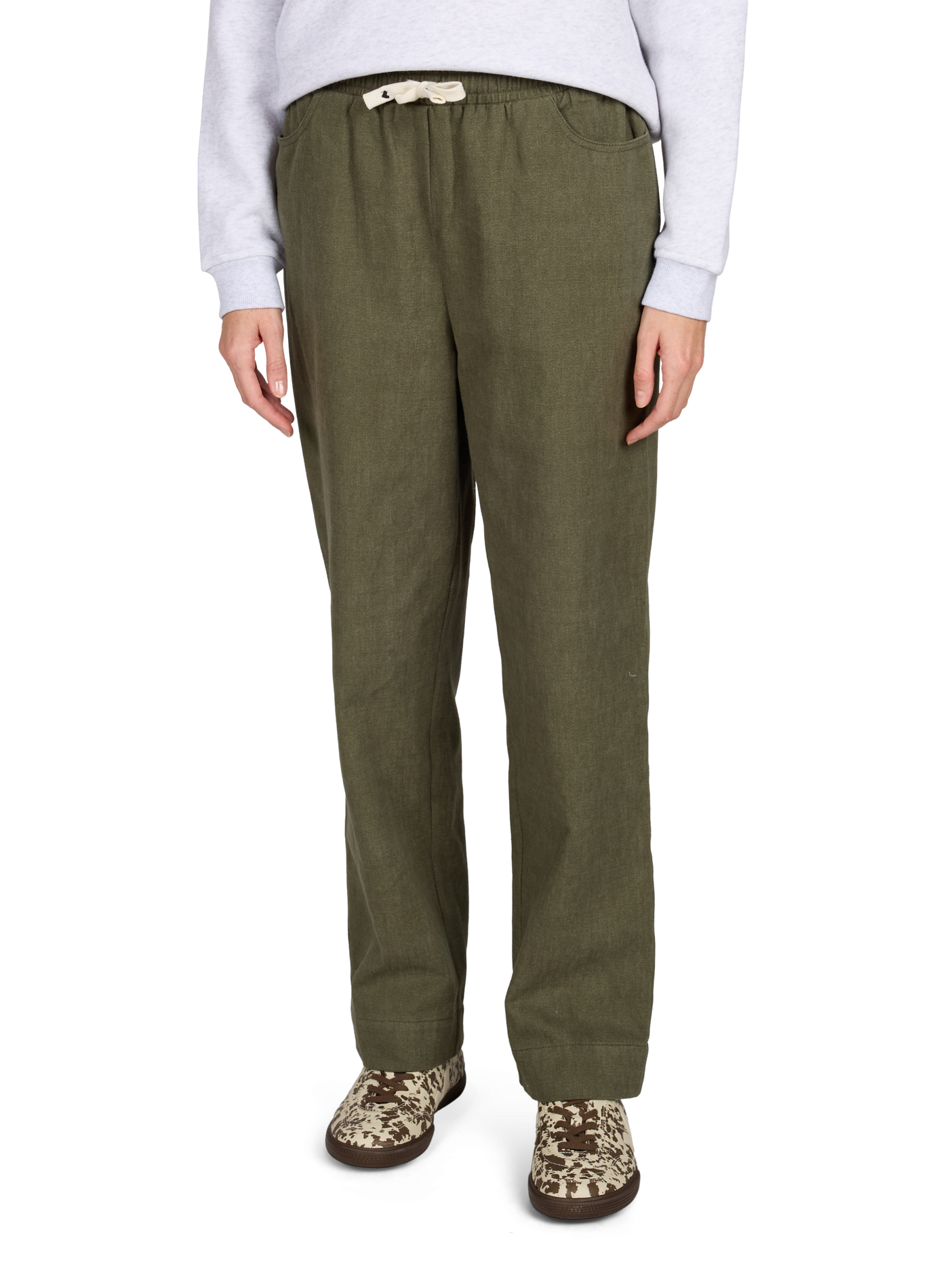 Hose mit Taschen aus Baumwolle LAURE+MAX Khaki