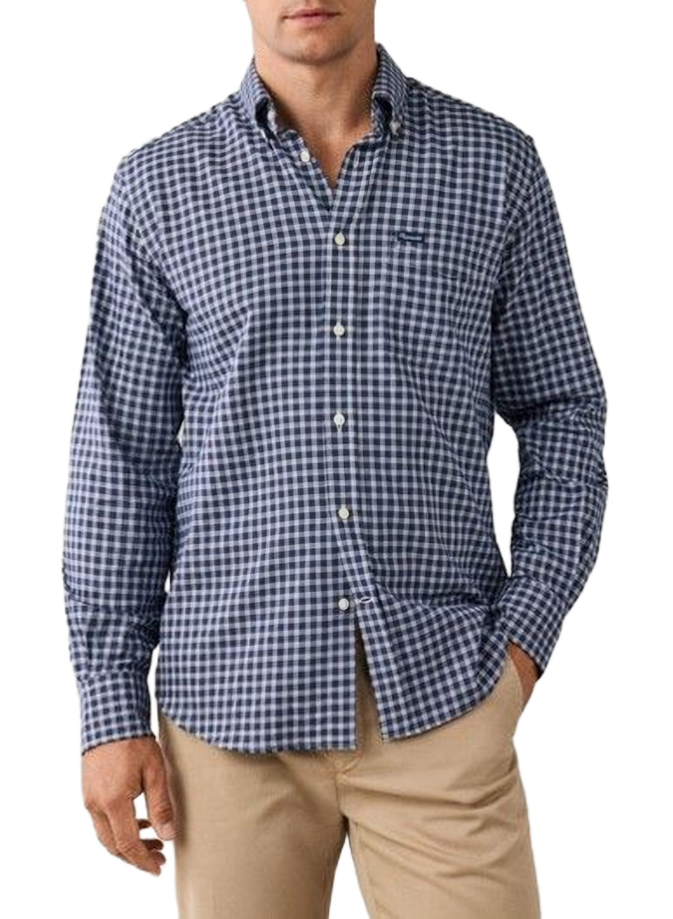 Classic checkered cotton shirt FACONNABLE Blue
