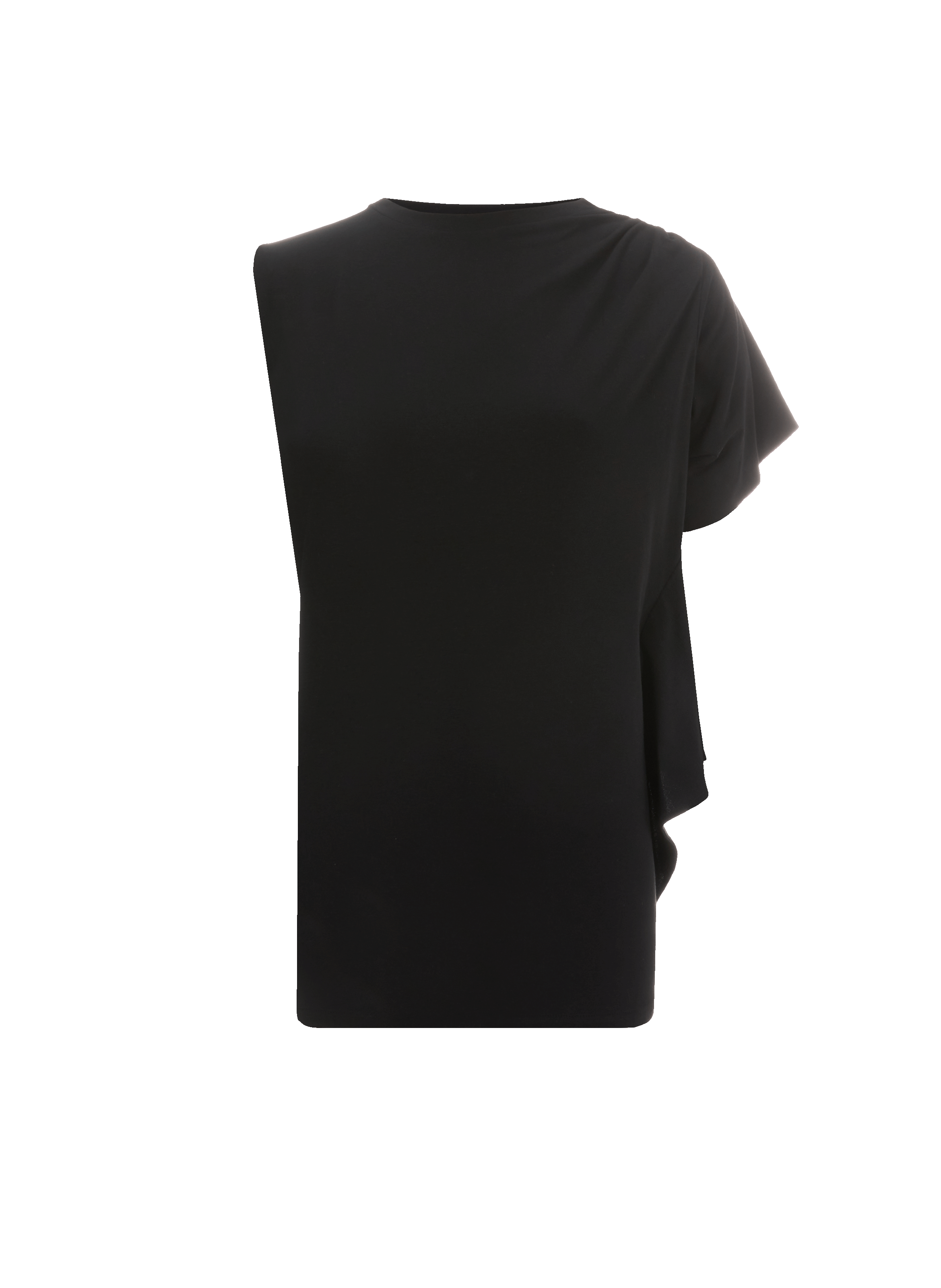 MOSSI Asymmetric cotton T-shirt Black