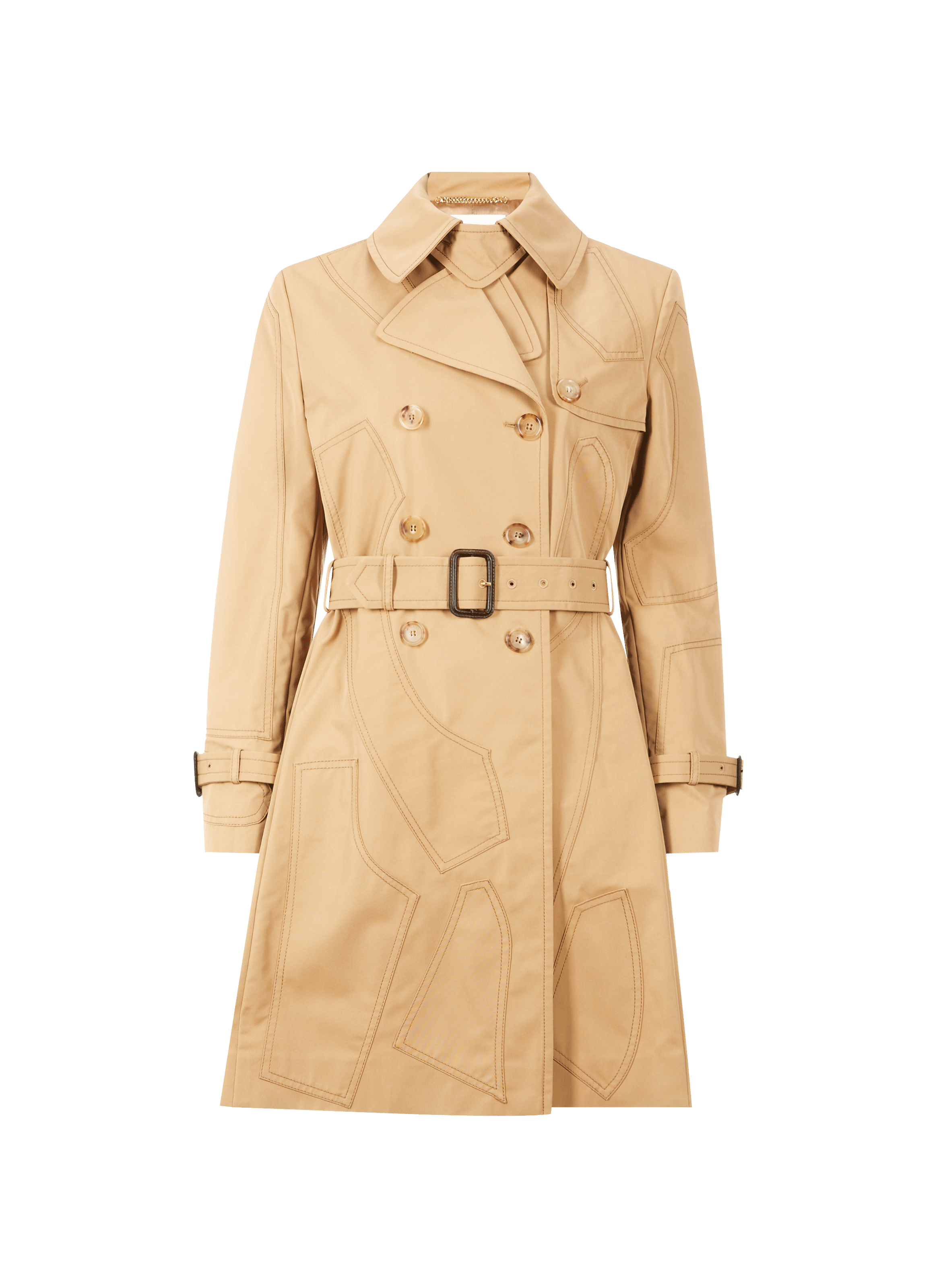 Trench mi-long en coton mélangé