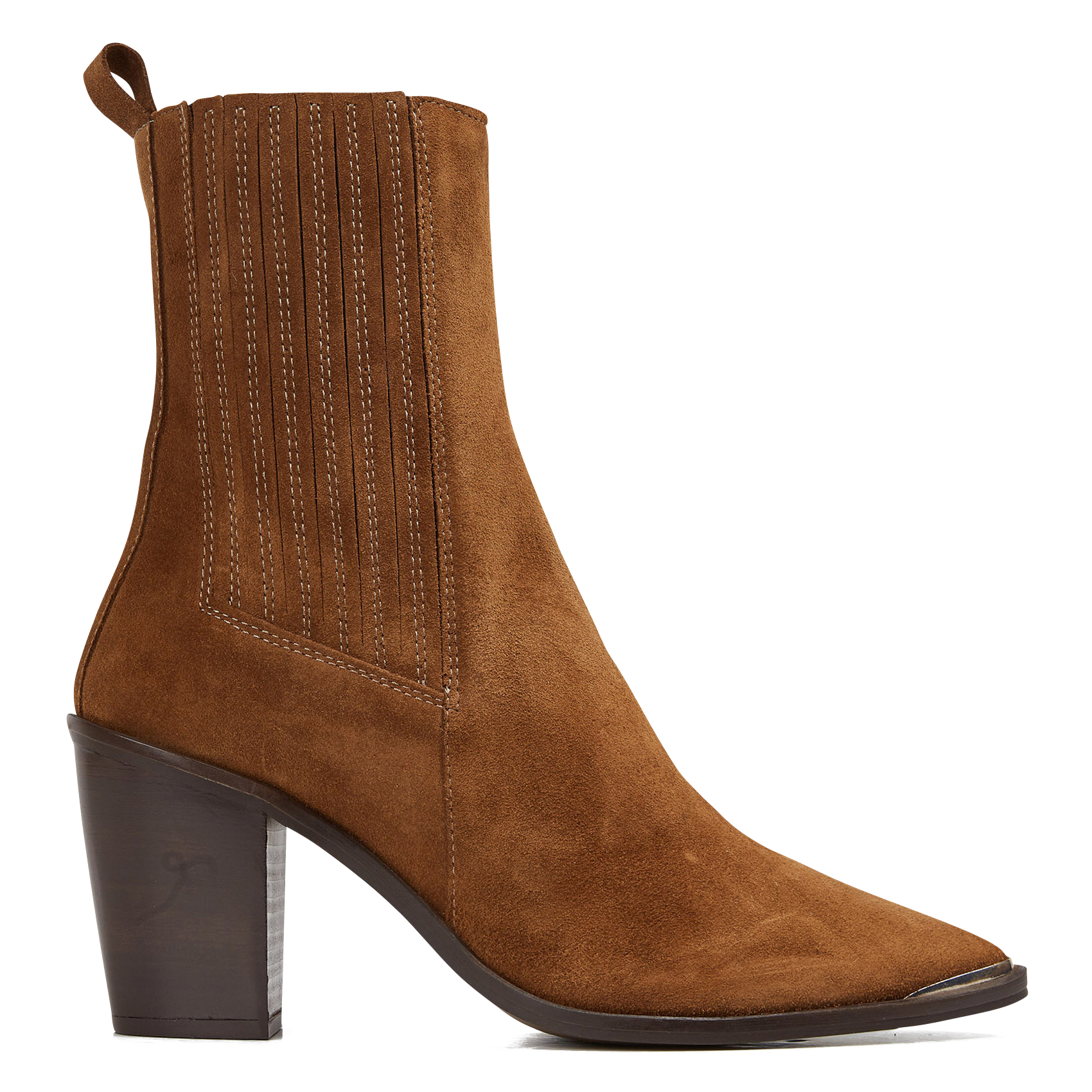 Bottines western talons hauts bout pointu en cuir basama JONAK Marron
