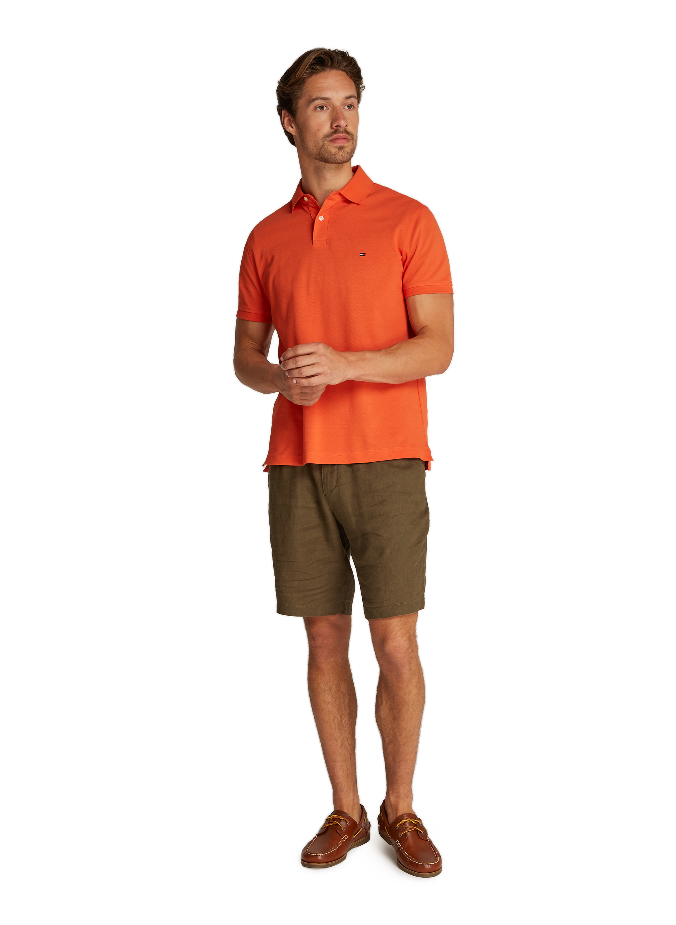 Organic cotton piqué polo shirt TOMMY HILFIGER Orange
