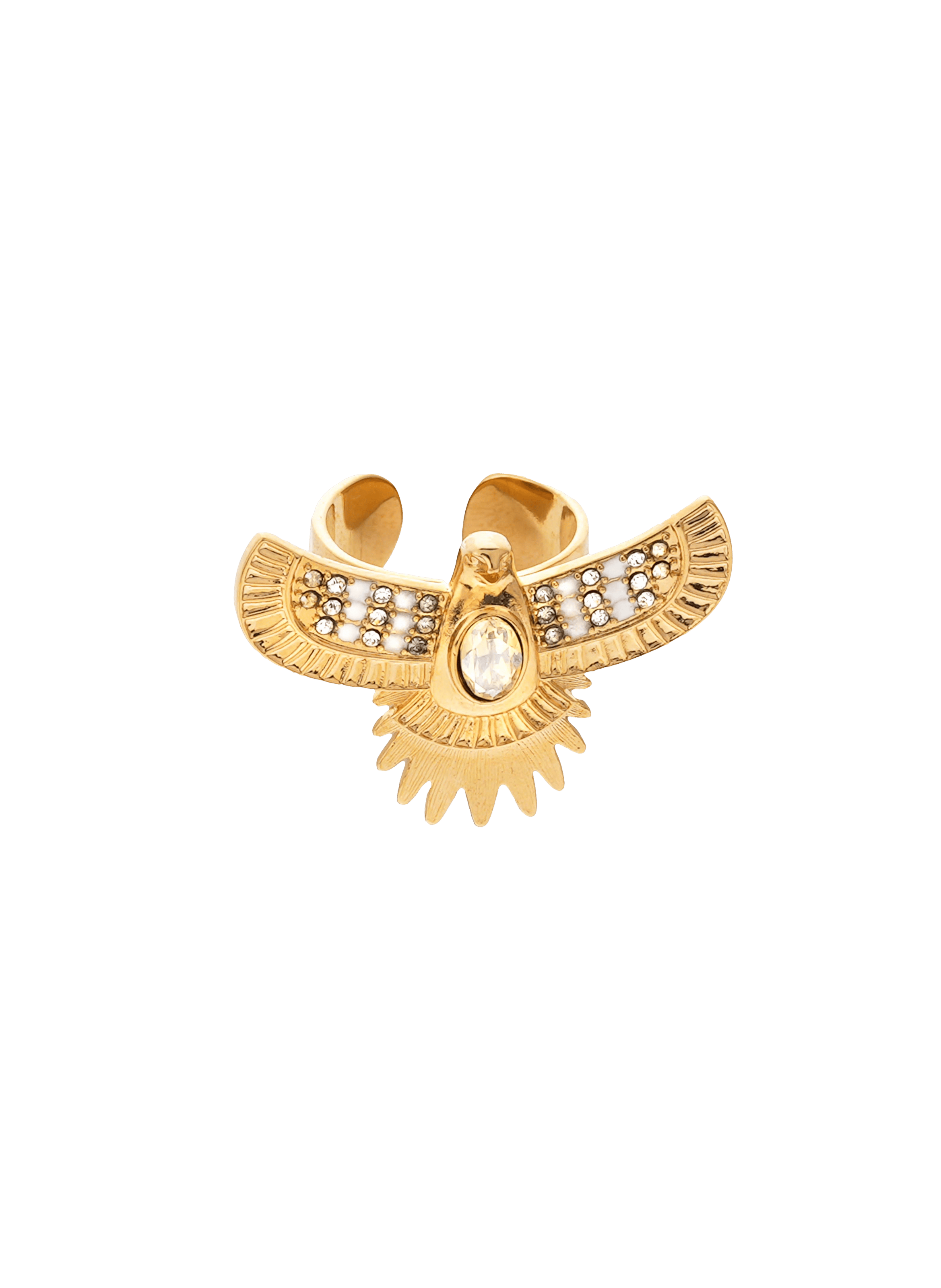 Bague ajustable avec strass curiba HIPANEMA Blanc