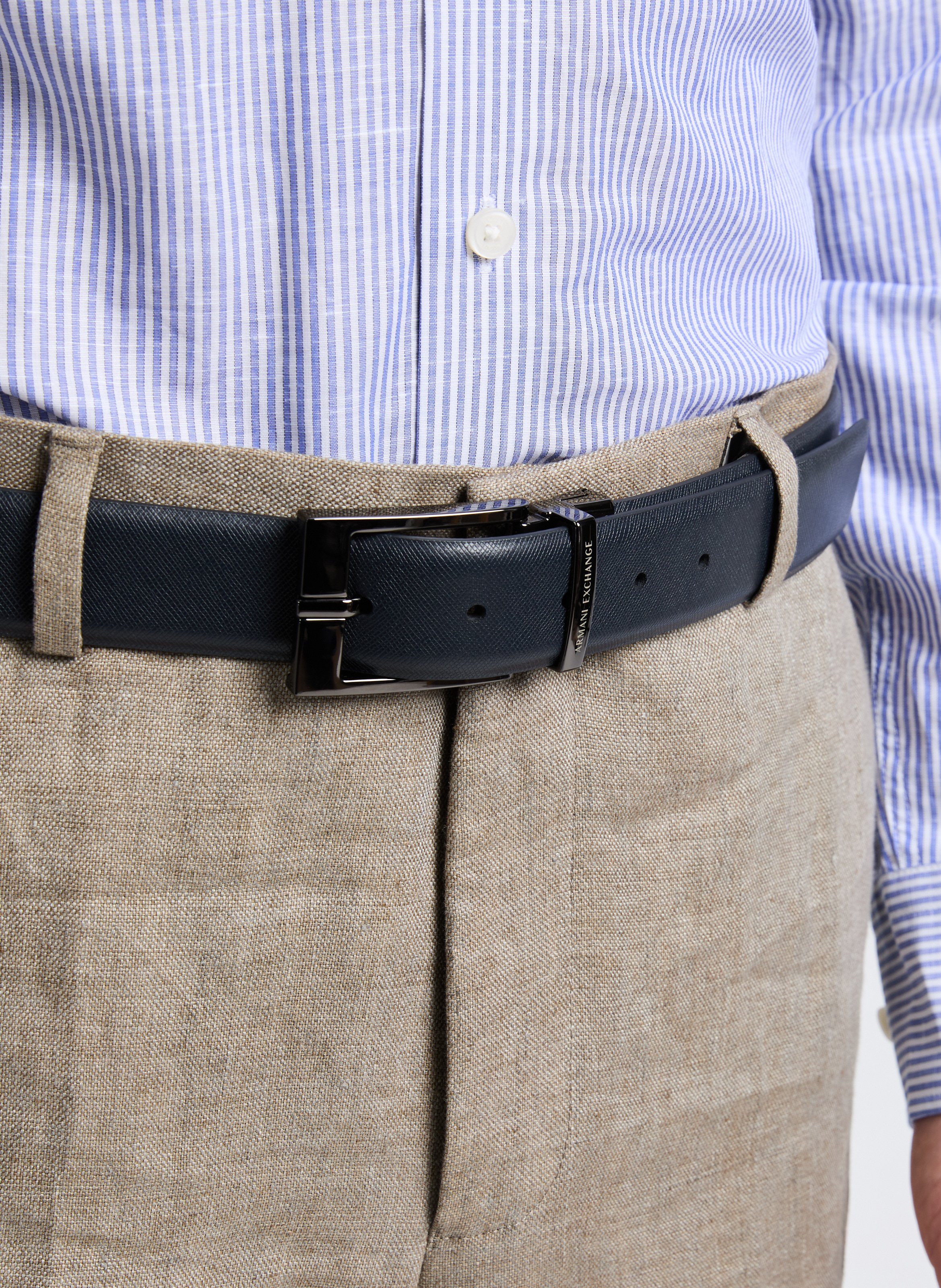 Grained leather belt ARMANI EXCHANGE Grey