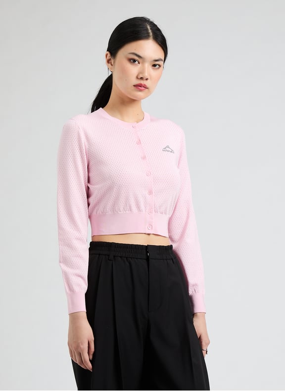 Short pointelle knit cardigan Pink by ALEXANDER WANG ALEXANDER WANG Short pointelle knit cardigan Pink