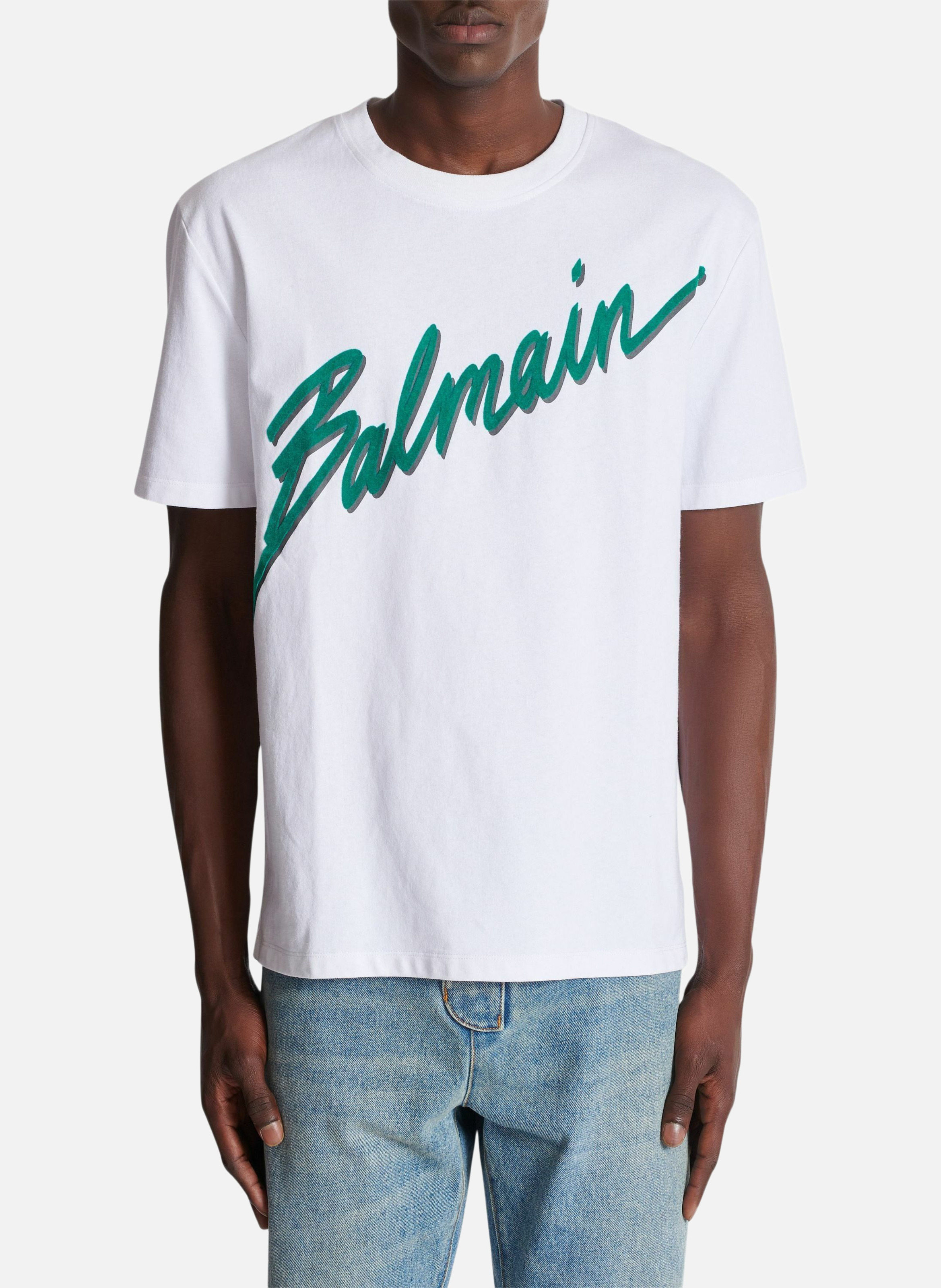 T-shirt floqué balmain lettre BALMAIN Blanc