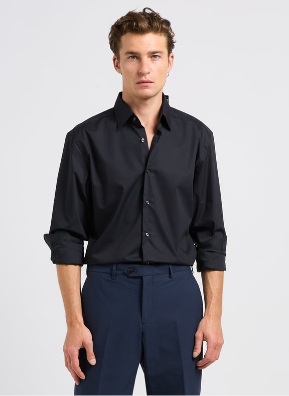Chemise slim fit en coton mélangé Noir by BOSS BOSS Chemise slim fit en coton mélangé Noir