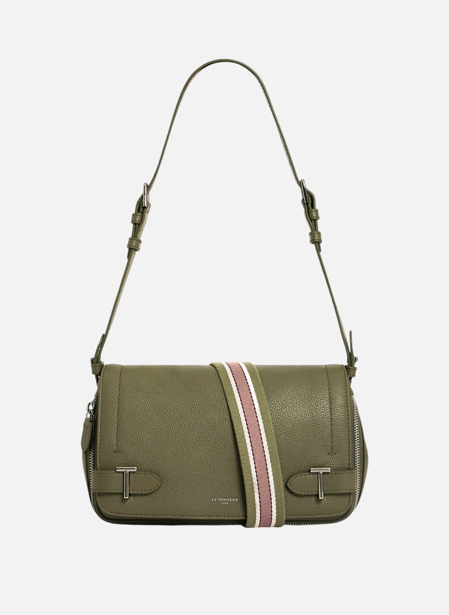 Petit sac bandoulière simone en cuir grainé LE TANNEUR Vert