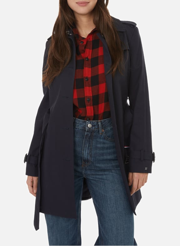 Trench en coton organique Bleu by TOMMY HILFIGER TOMMY HILFIGER Trench en coton organique Bleu