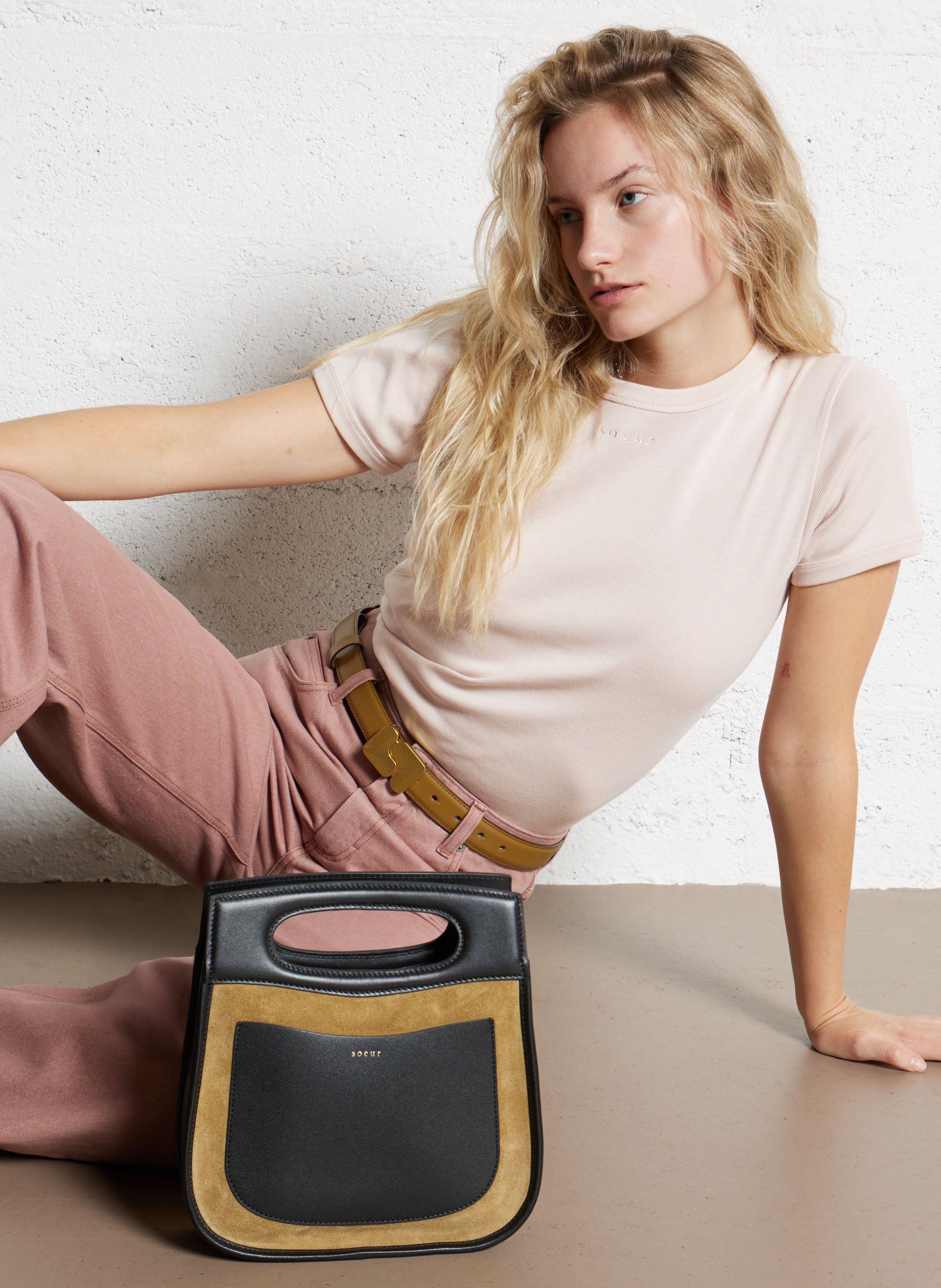 Ceinture en cuir glacé ninon SOEUR Marron