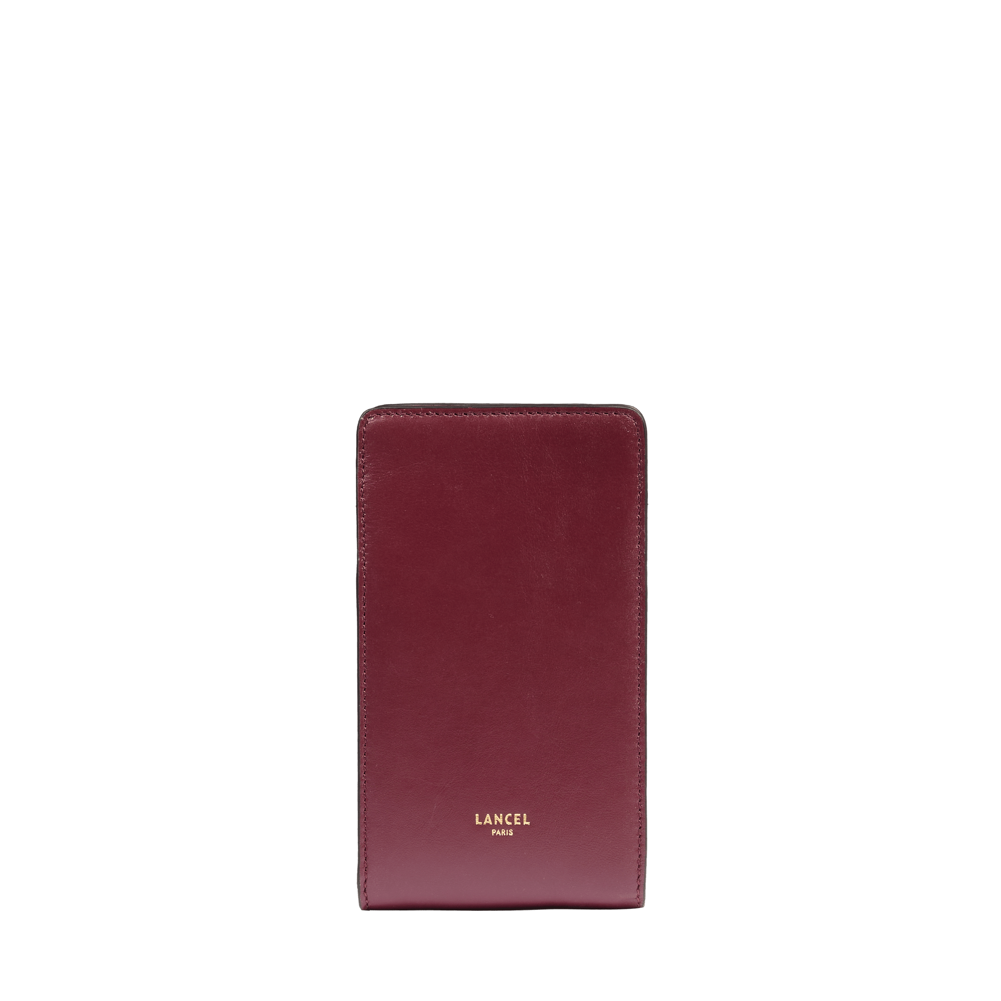 LANCEL Mini sac vertical zippé origami de lancel en cuir Violet