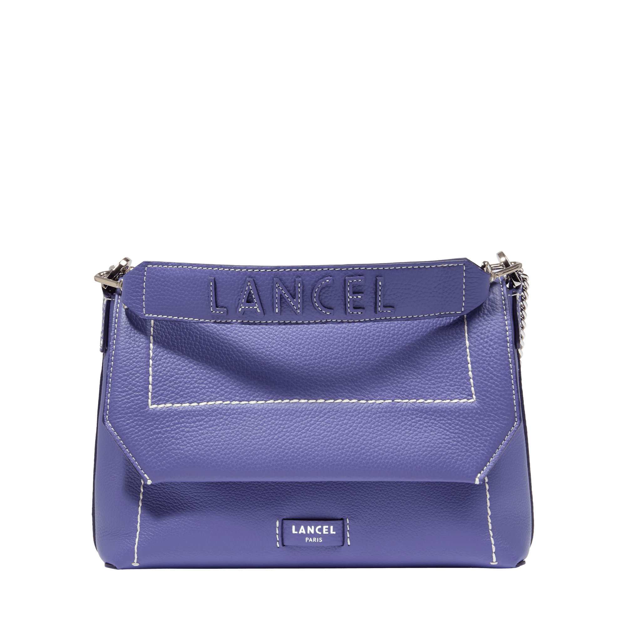 LANCEL Sac rabat m ninon soft de lancel en cuir Bleu