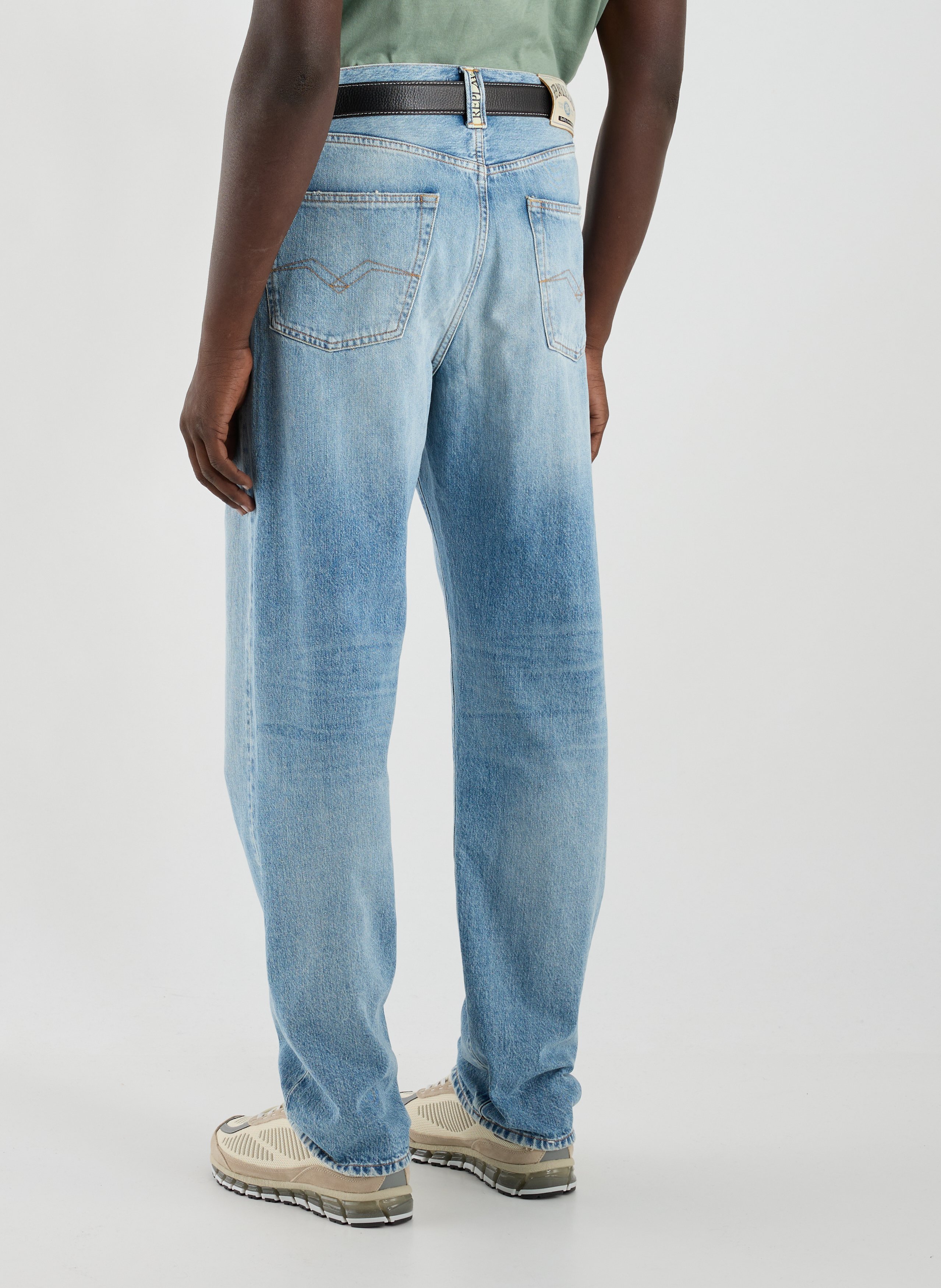Jeans droit en coton REPLAY Bleu