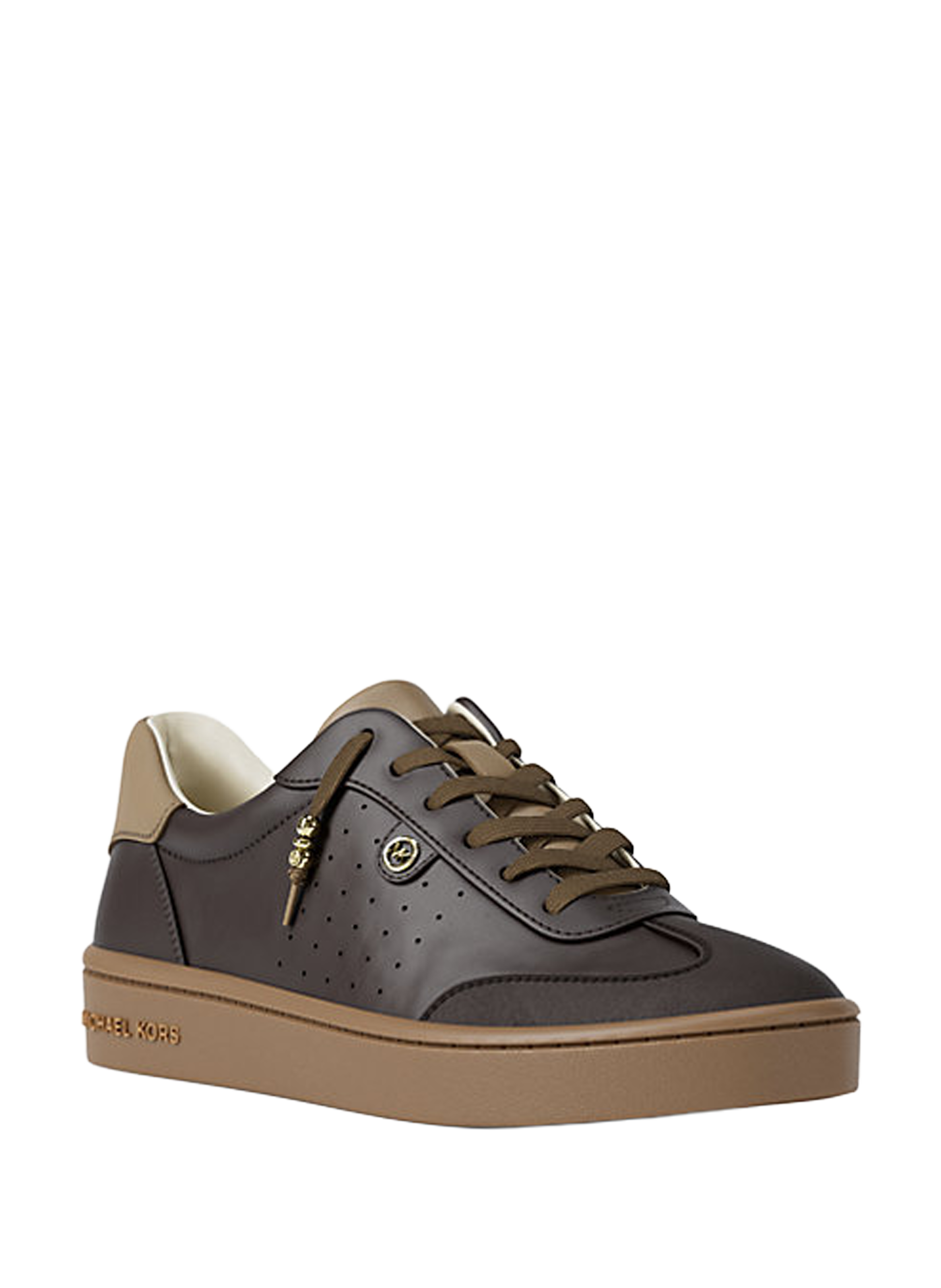 Baskets bi-matière en cuir MICHAEL KORS Marron