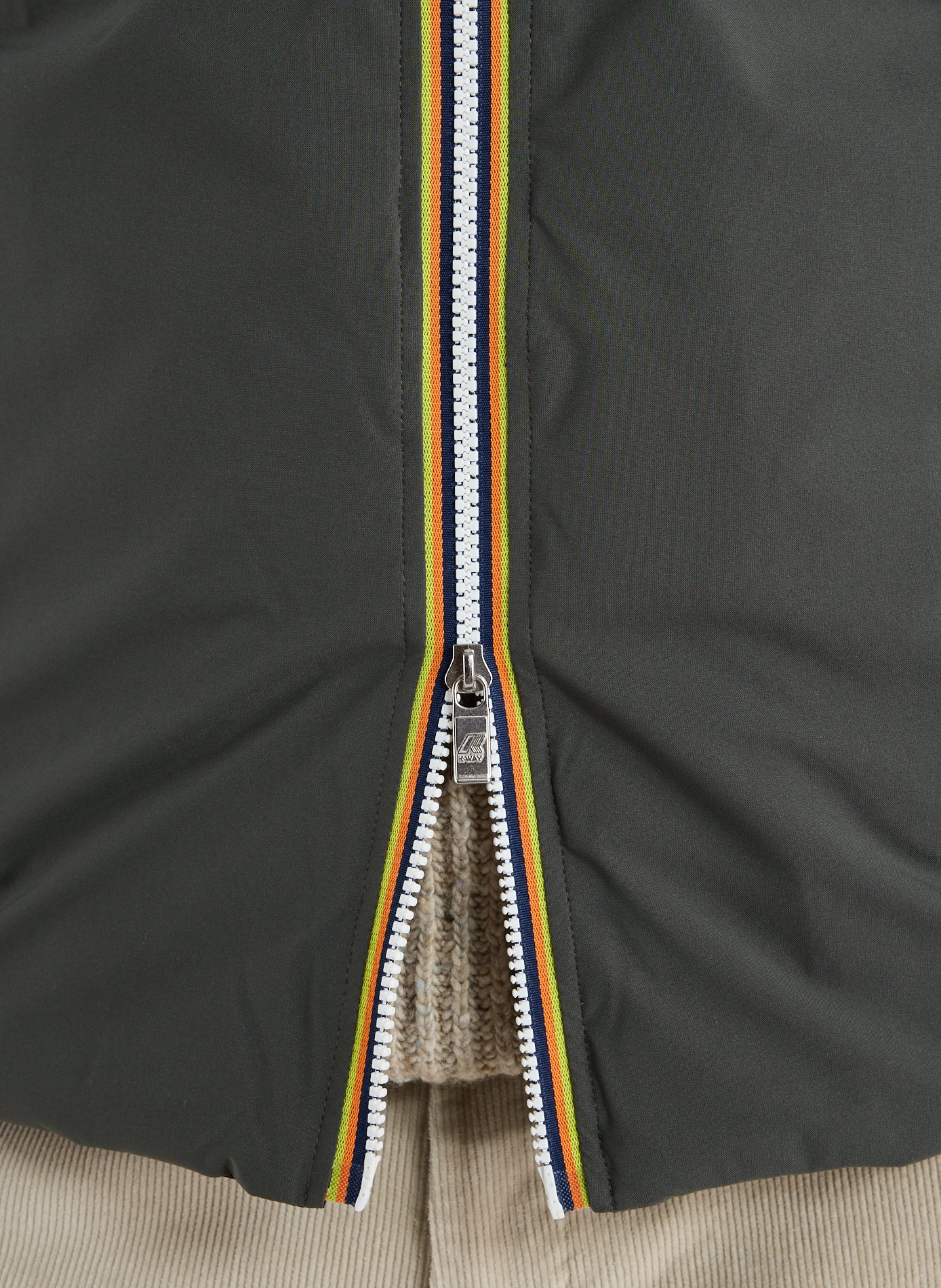 Reversible hooded puffer jacket K-WAY Khaki