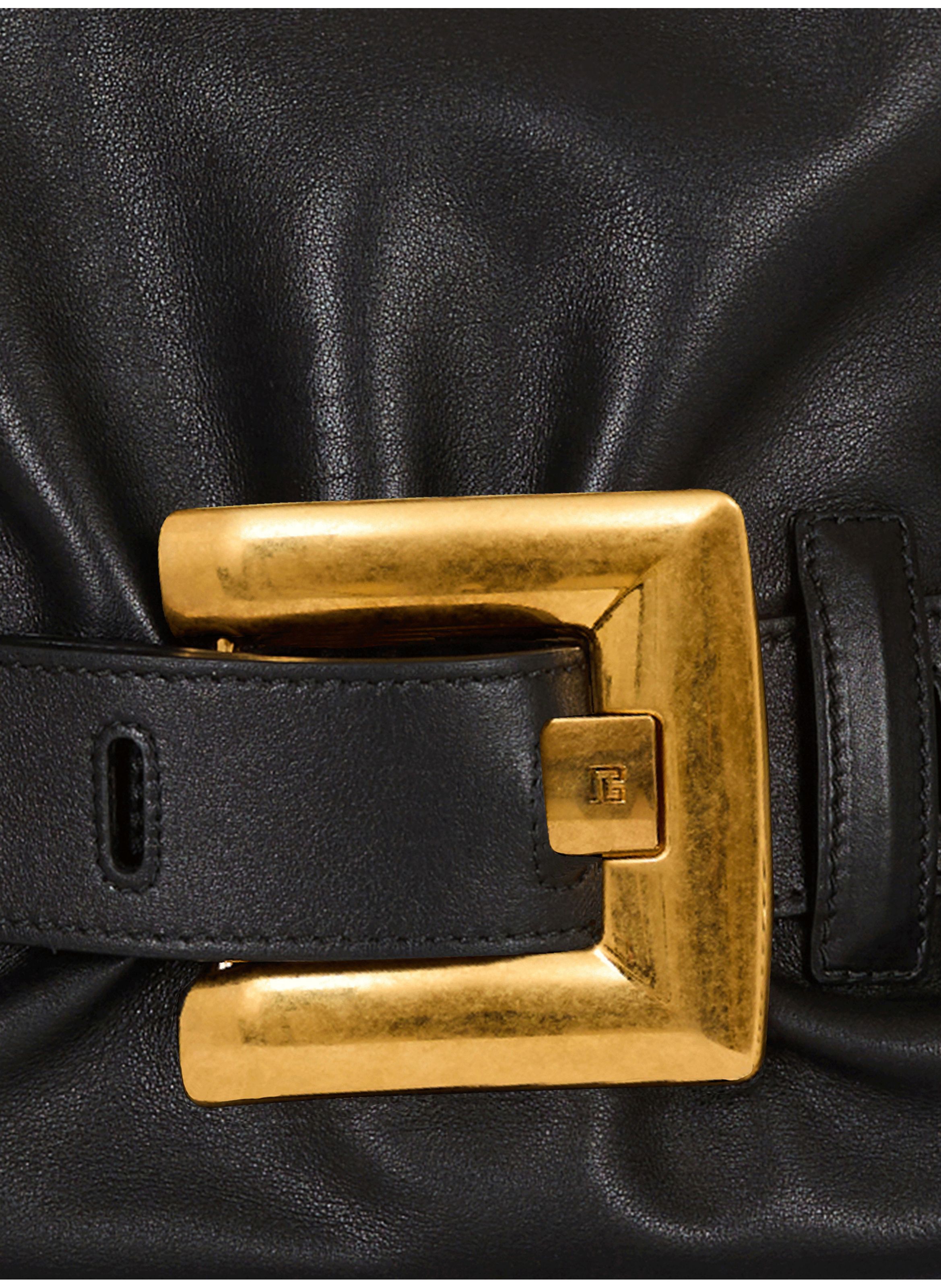 Sac anthem medium en cuir de veau BALMAIN Noir