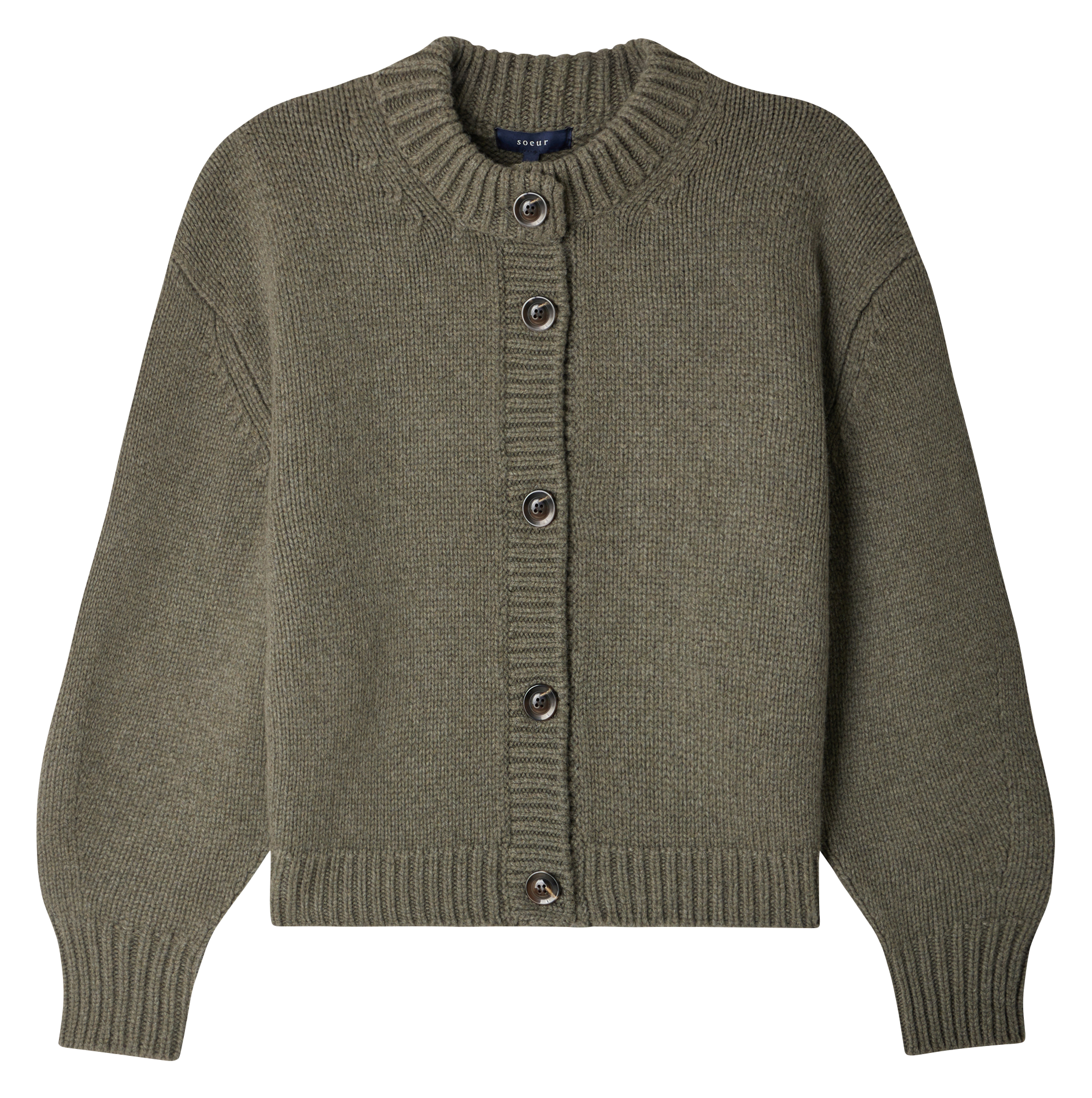 Cardigan col rond en laine leonard SOEUR Gris
