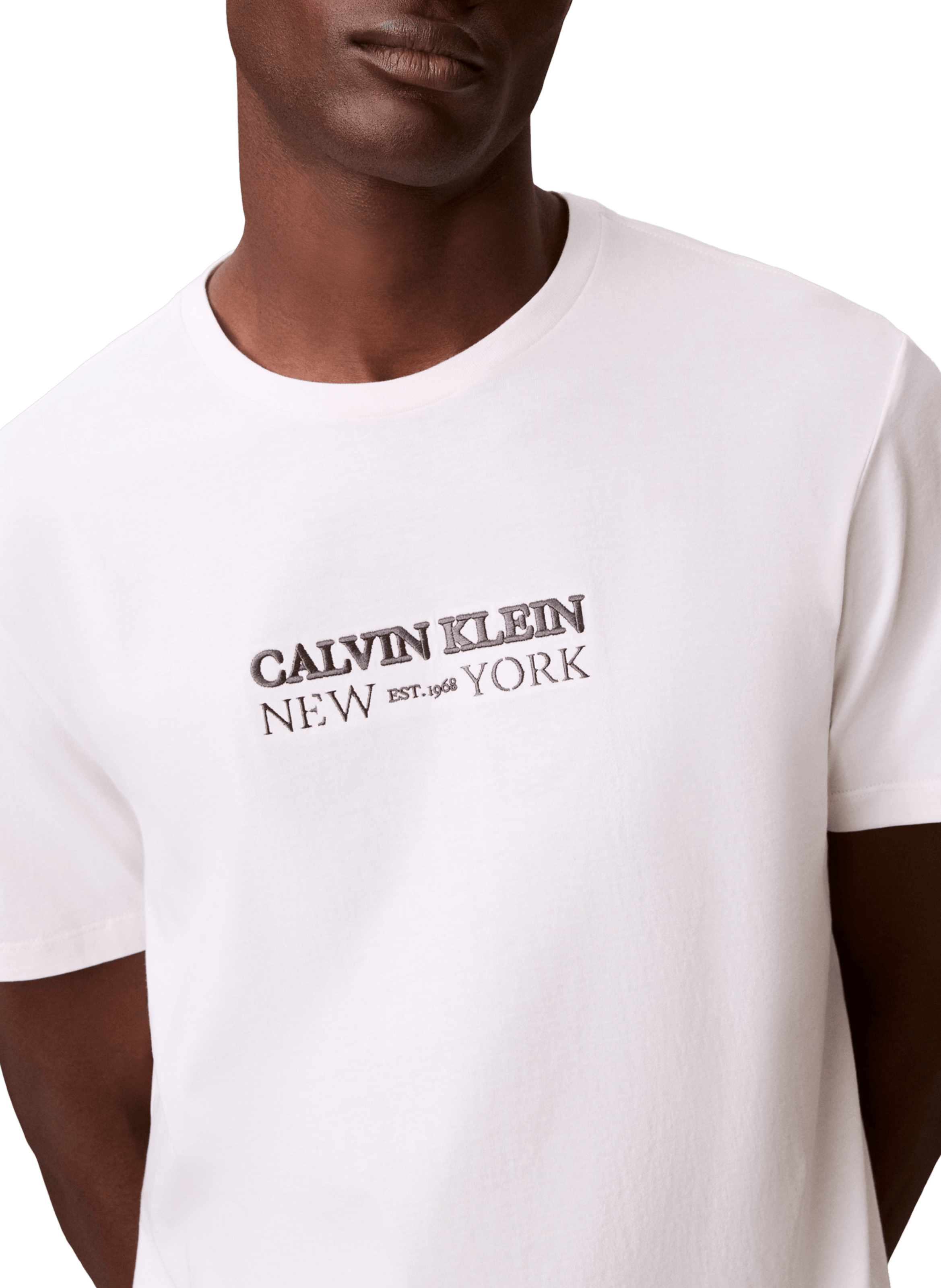 Short-sleeved cotton T-shirt with logo CALVIN KLEIN Beige