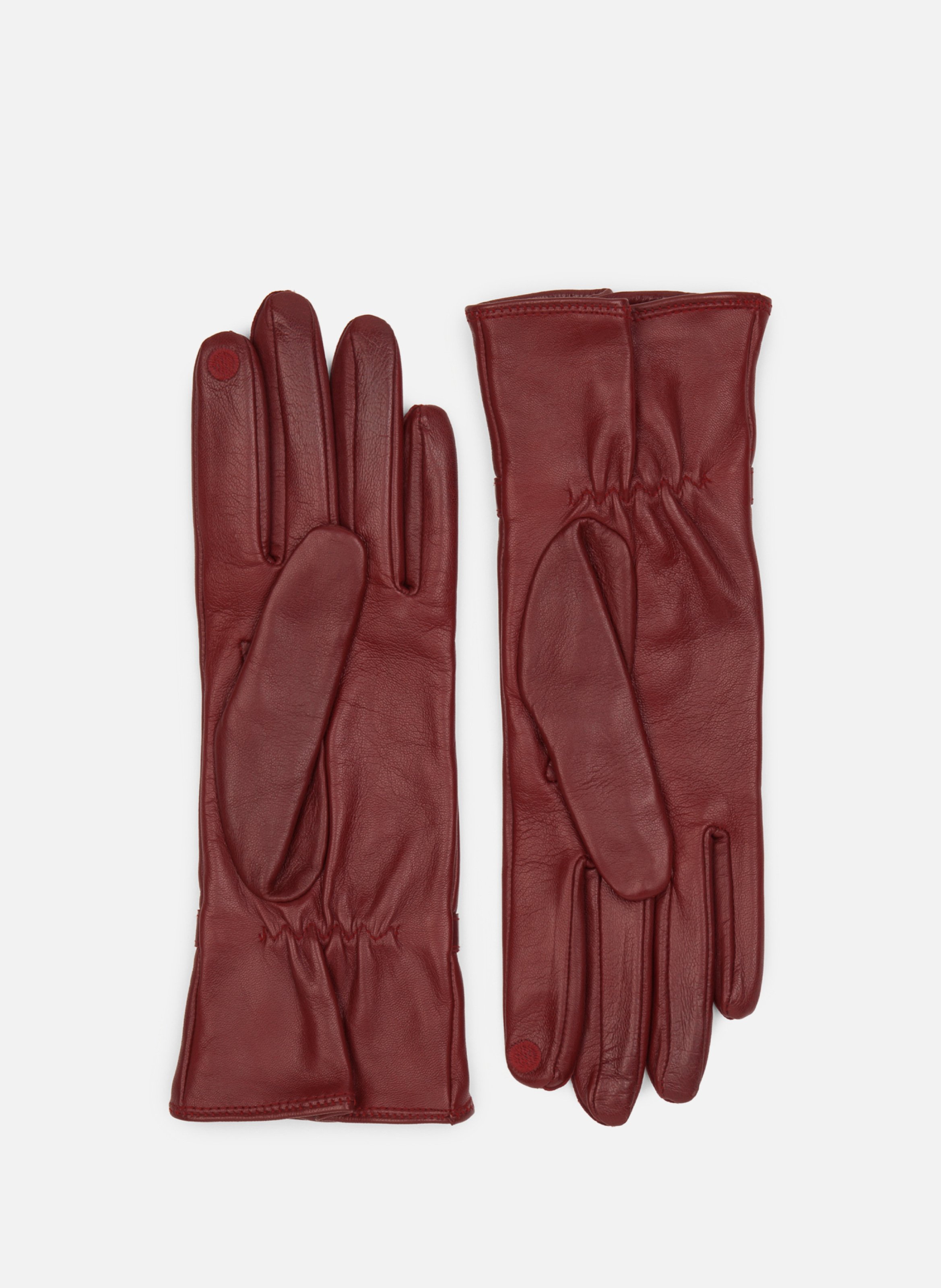 Gants en cuir d'agneau lisse LANCASTER Rouge