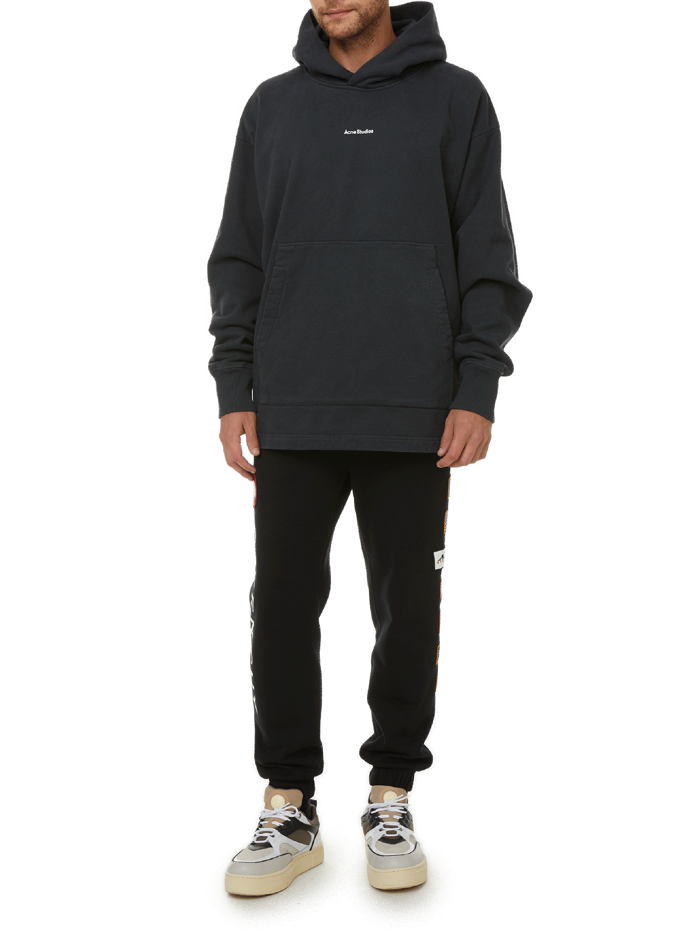 Hoodie à logo en coton ACNE STUDIOS Noir