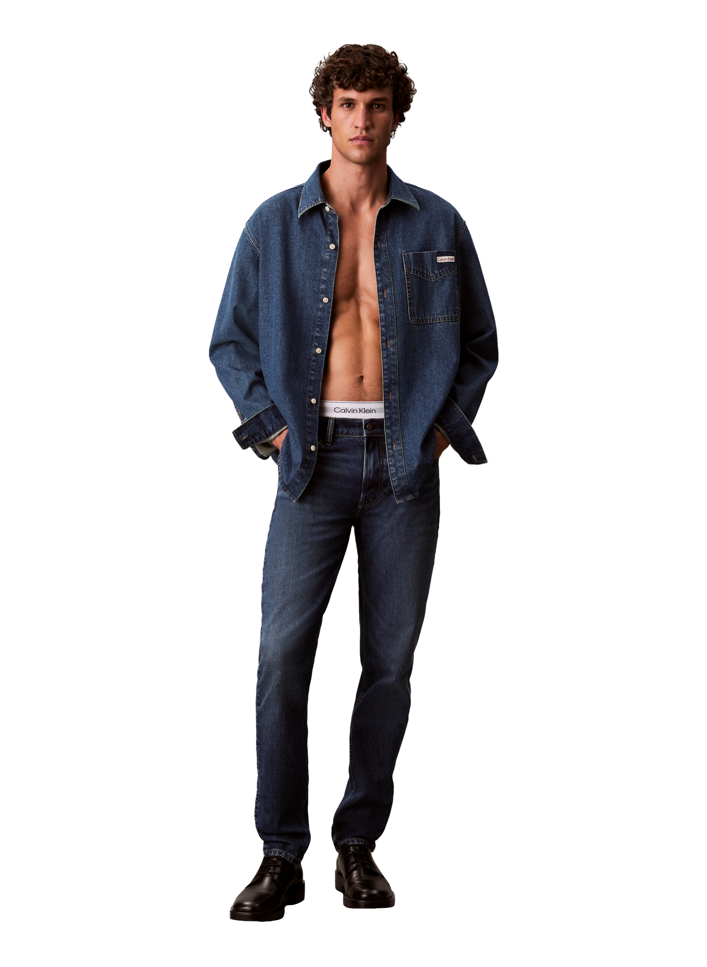Cotton-blend slim-fit jeans CALVIN KLEIN Blue