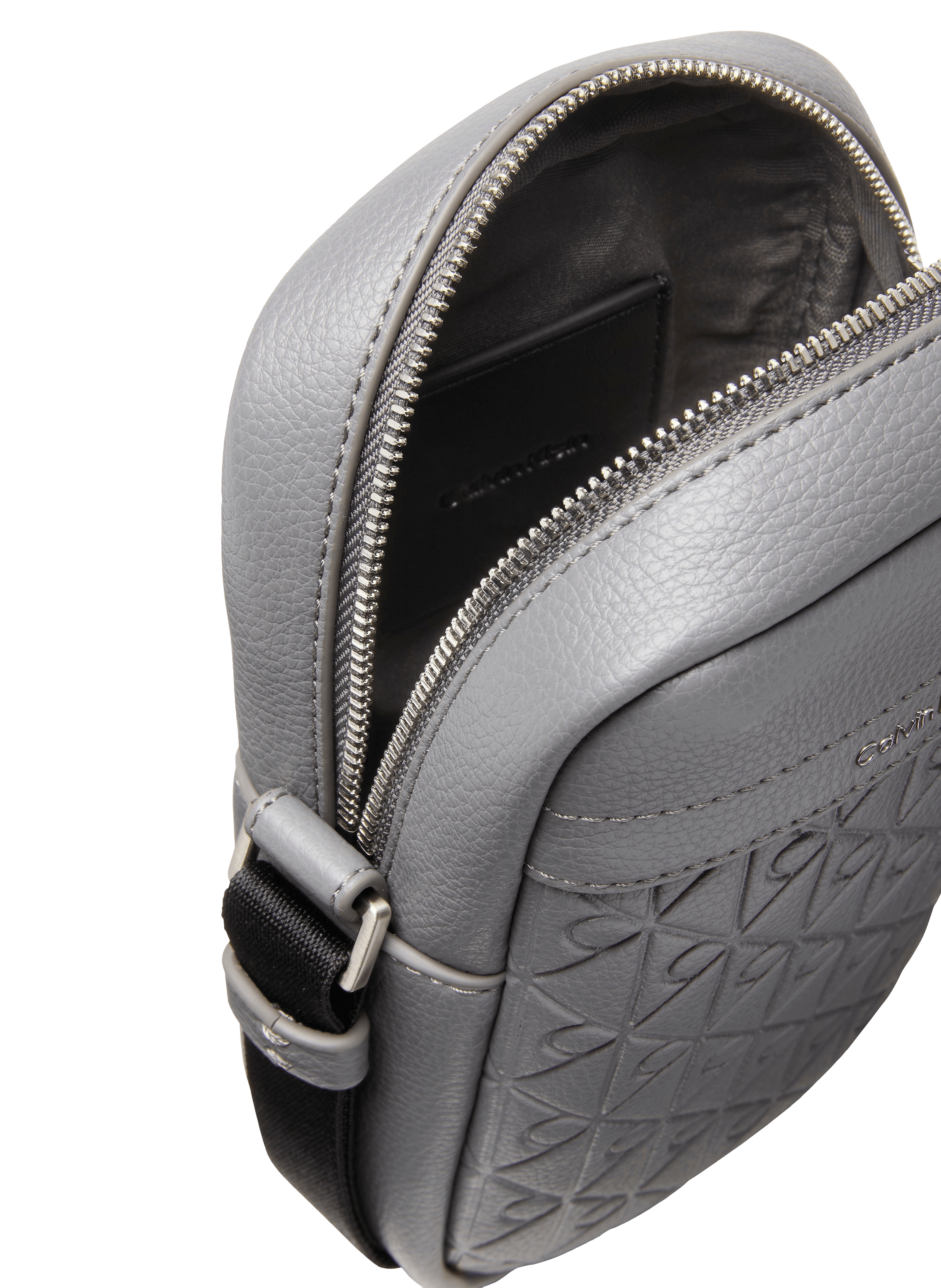 Faux leather shoulder bag CALVIN KLEIN Grey