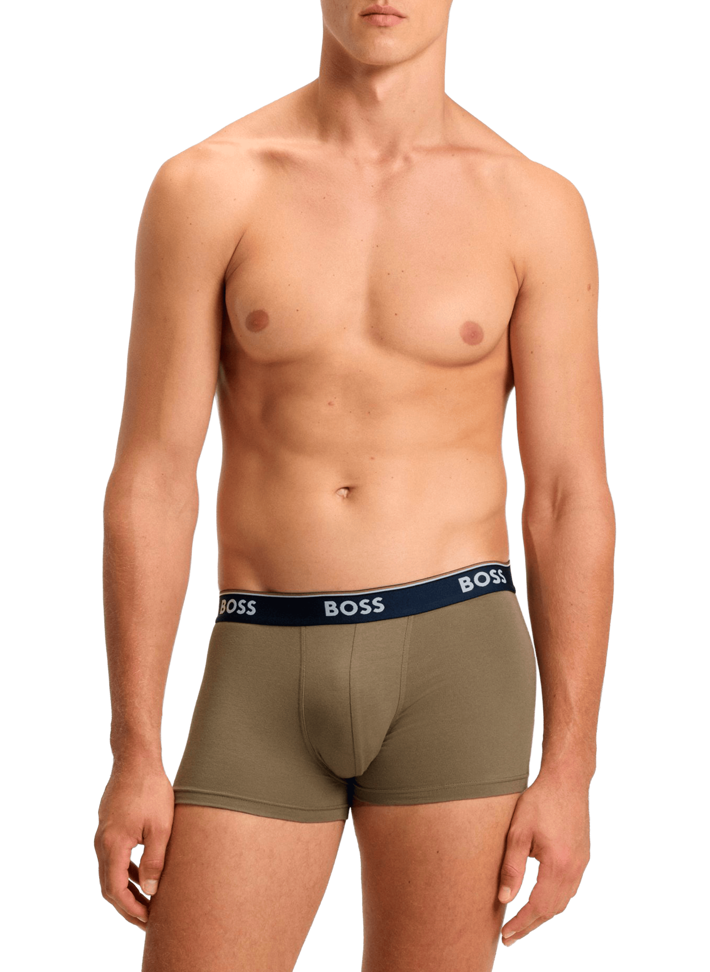 Set of 3 plain boxers in mixed cotton BOSS Multicolour