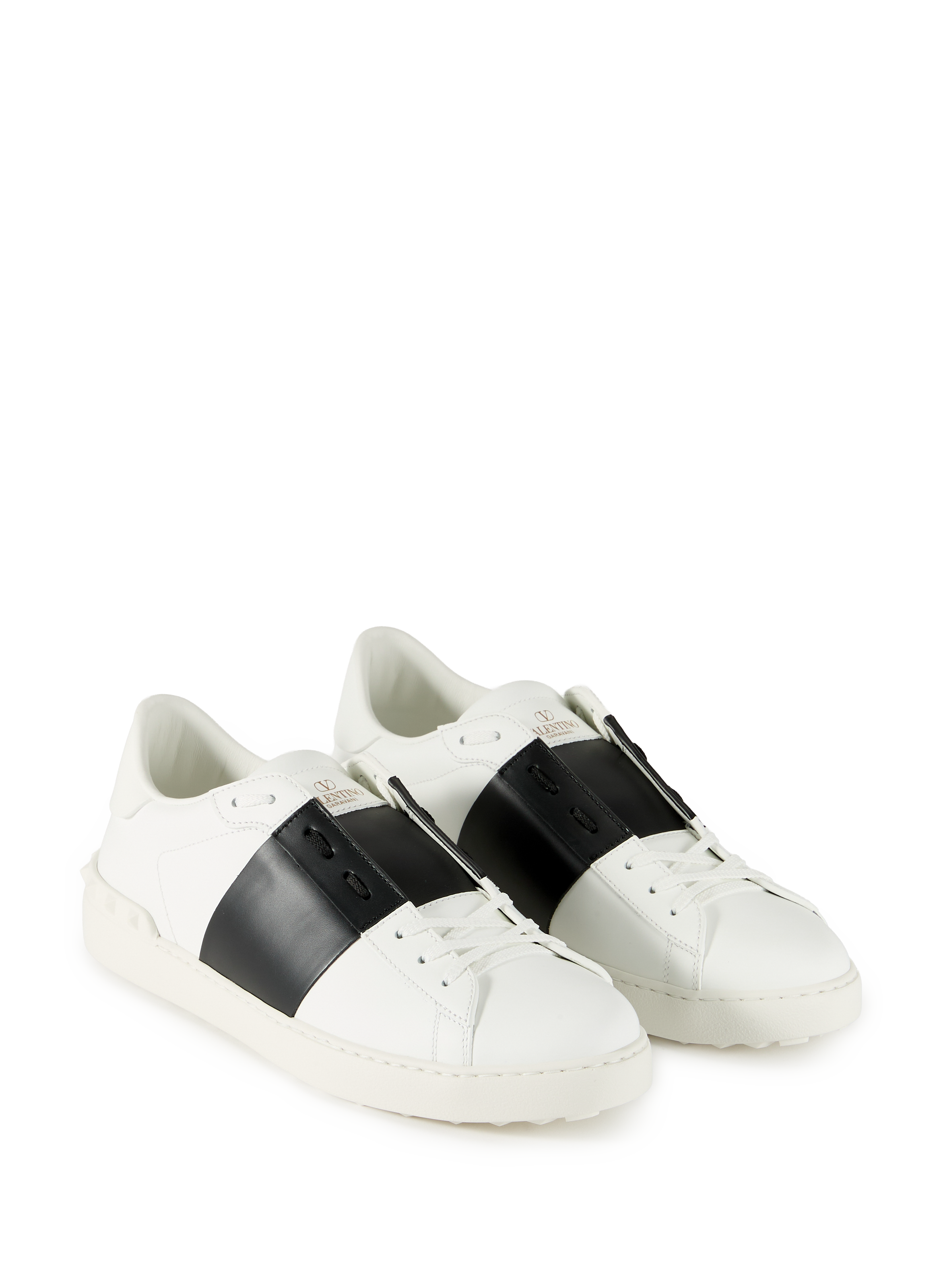 Baskets crantées en cuir VALENTINO Blanc