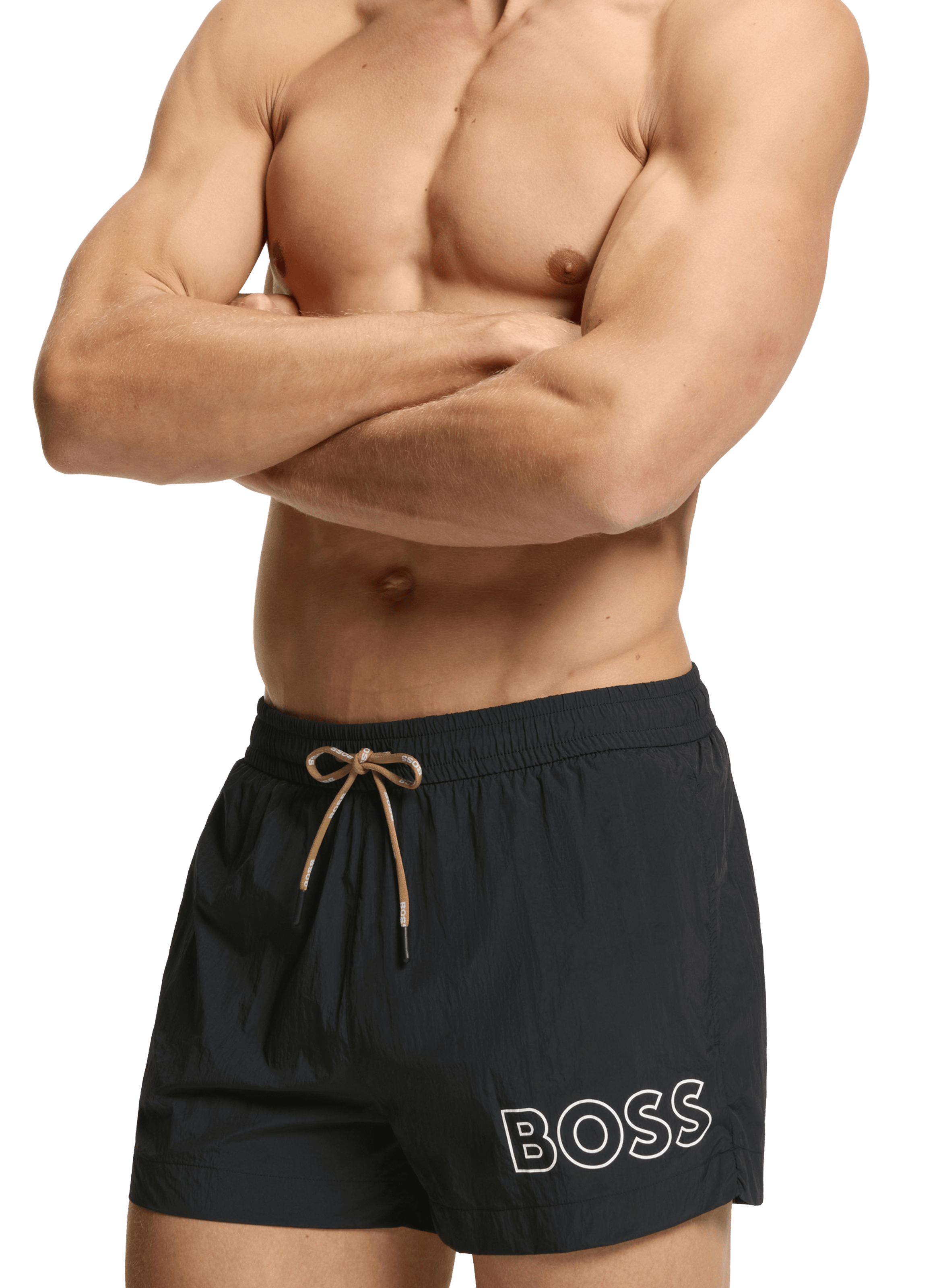 Short de bain à logo HUGO BOSS Noir
