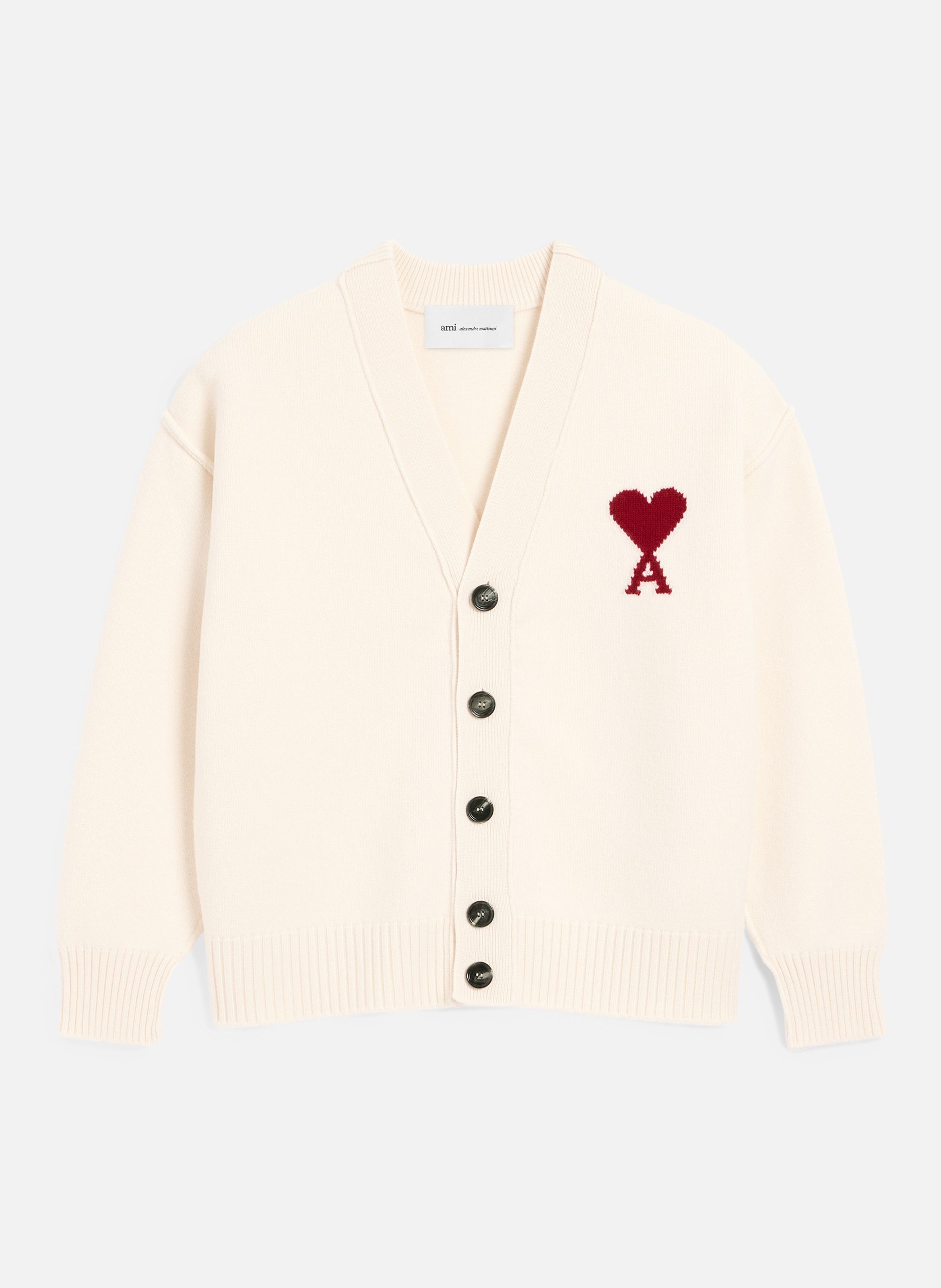 Cardigan Ami De Coeur En Laine unisexe AMI PARIS Blanc