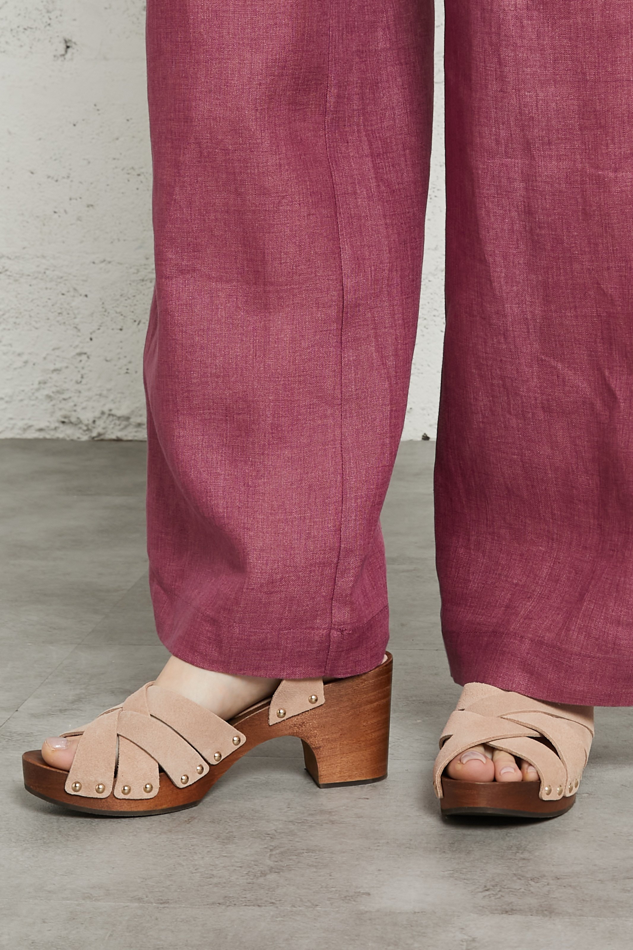 Sabots à talons en cuir sia MAISON 123 Rose