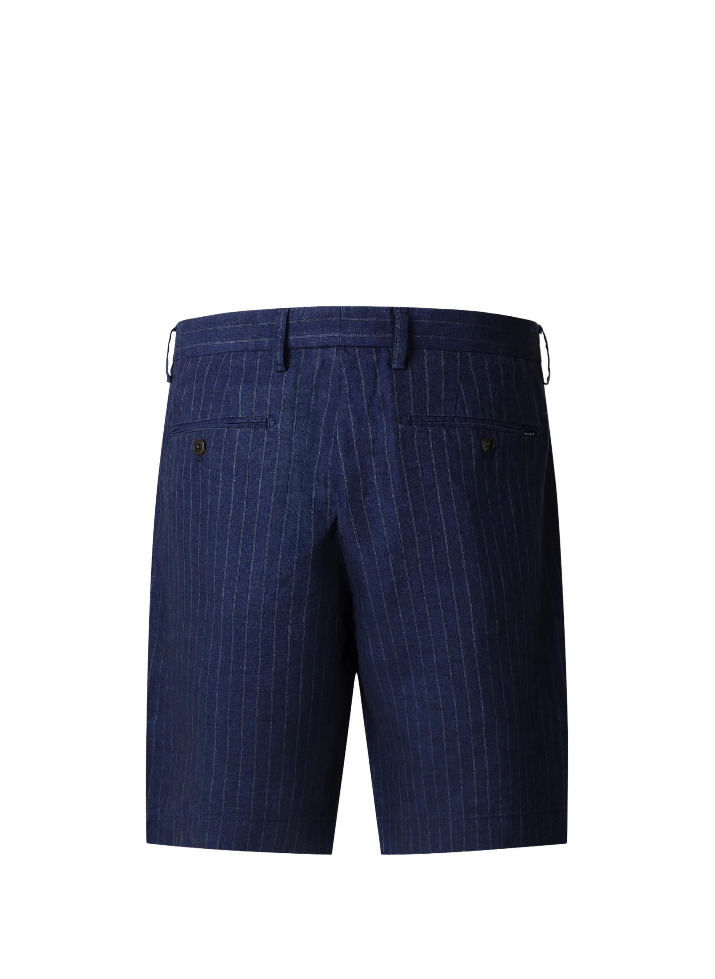 Short droit rayé en lin HACKETT Bleu