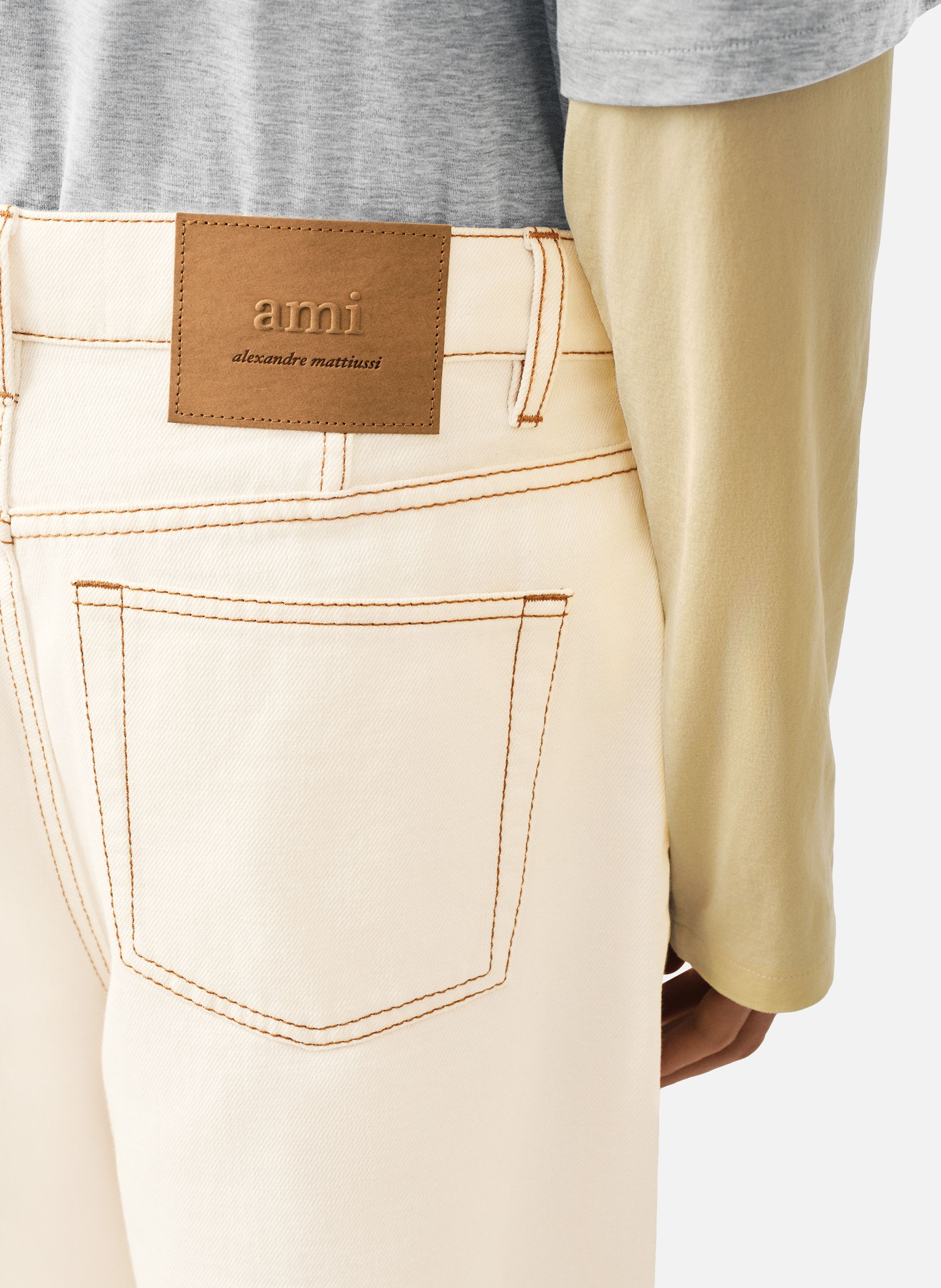 Short coupe wide en coton AMI PARIS Blanc