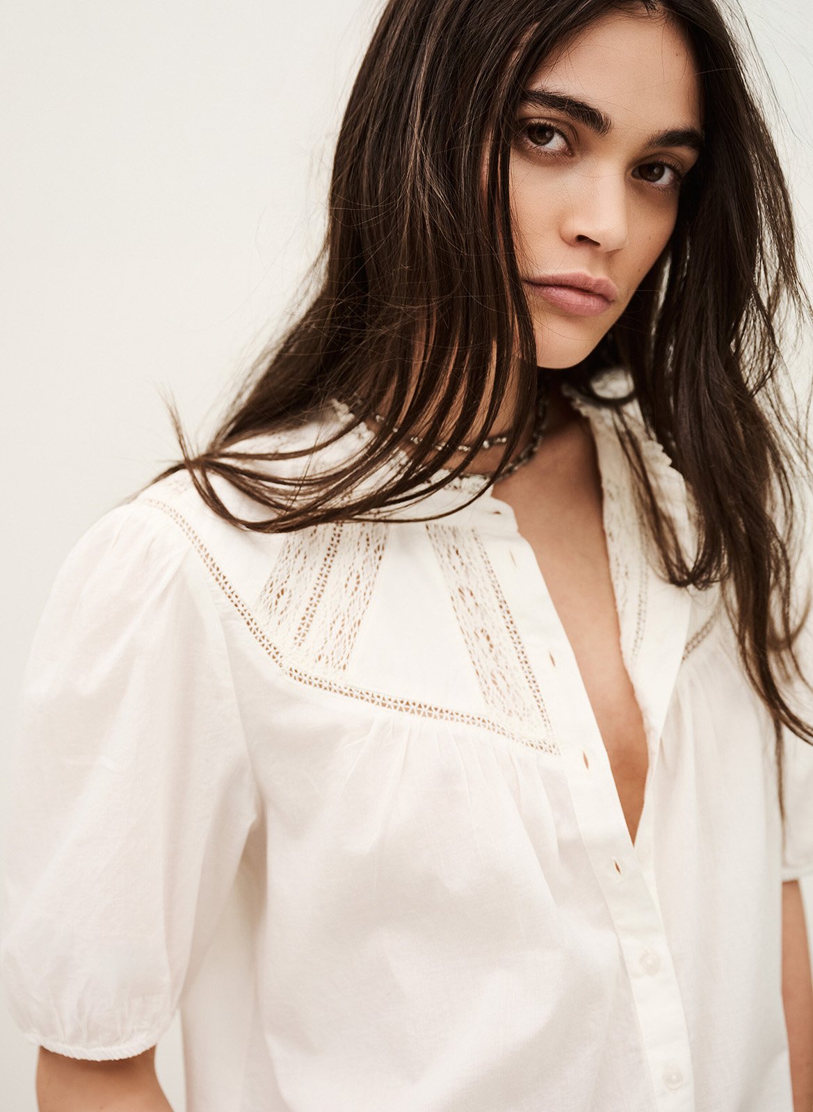 Chemise oversize en coton nella BA&SH Beige