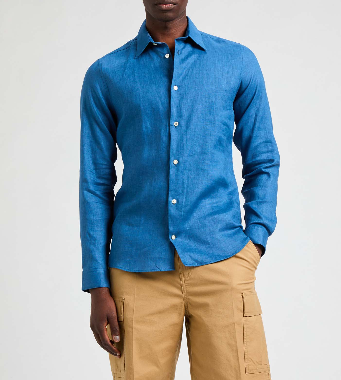 Chemise slim Flin-S en lin  AU PRINTEMPS PARIS Bleu