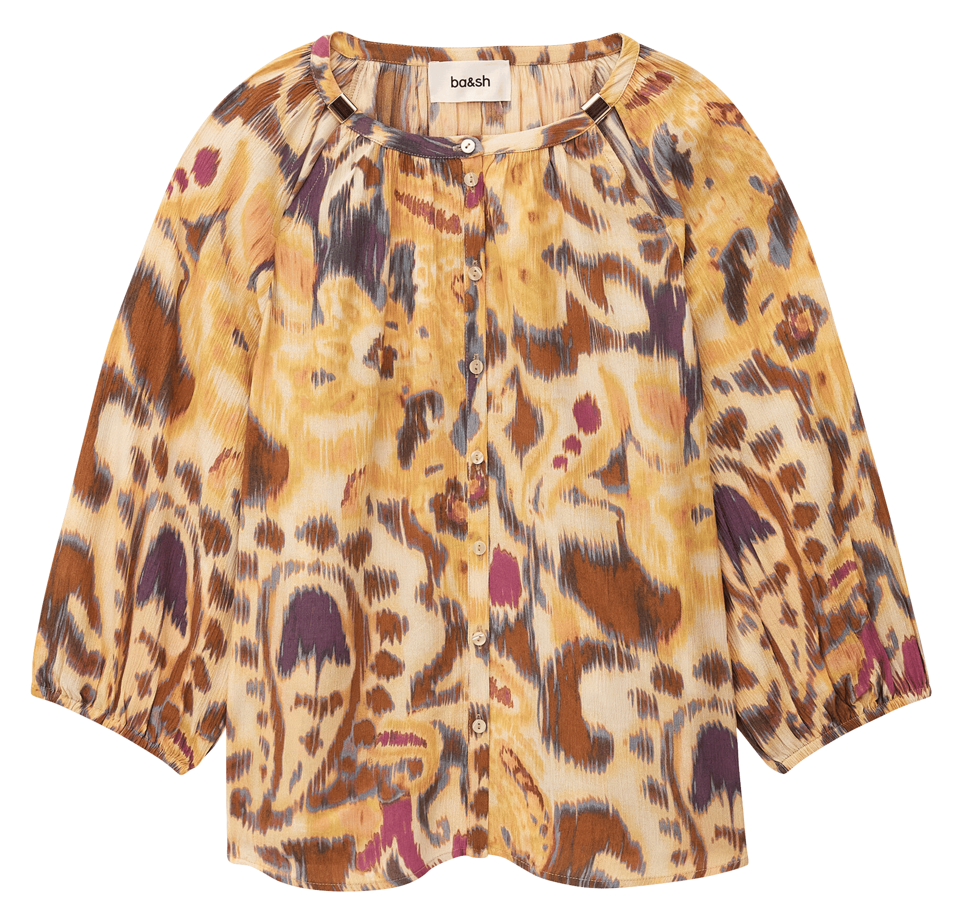 Blouse col rond imprimée maelle BA&SH Jaune