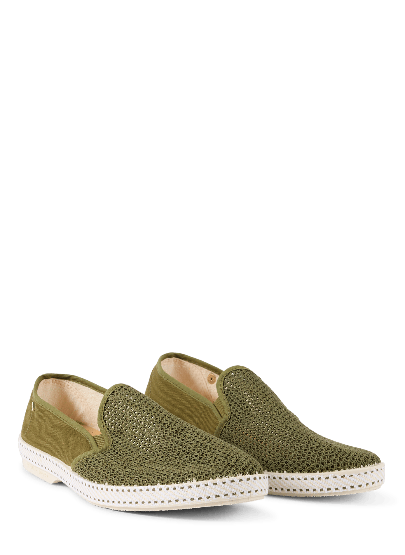 Mesh-look cotton canvas loafers RIVIERAS Khaki