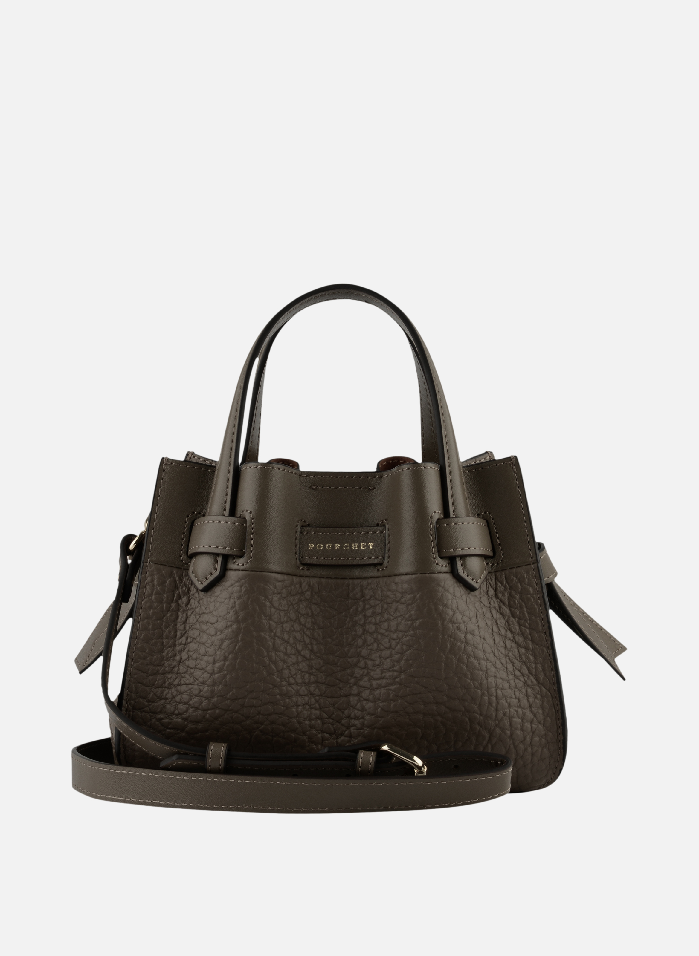 Blossom | sac à main nano en cuir de vachette POURCHET Gris