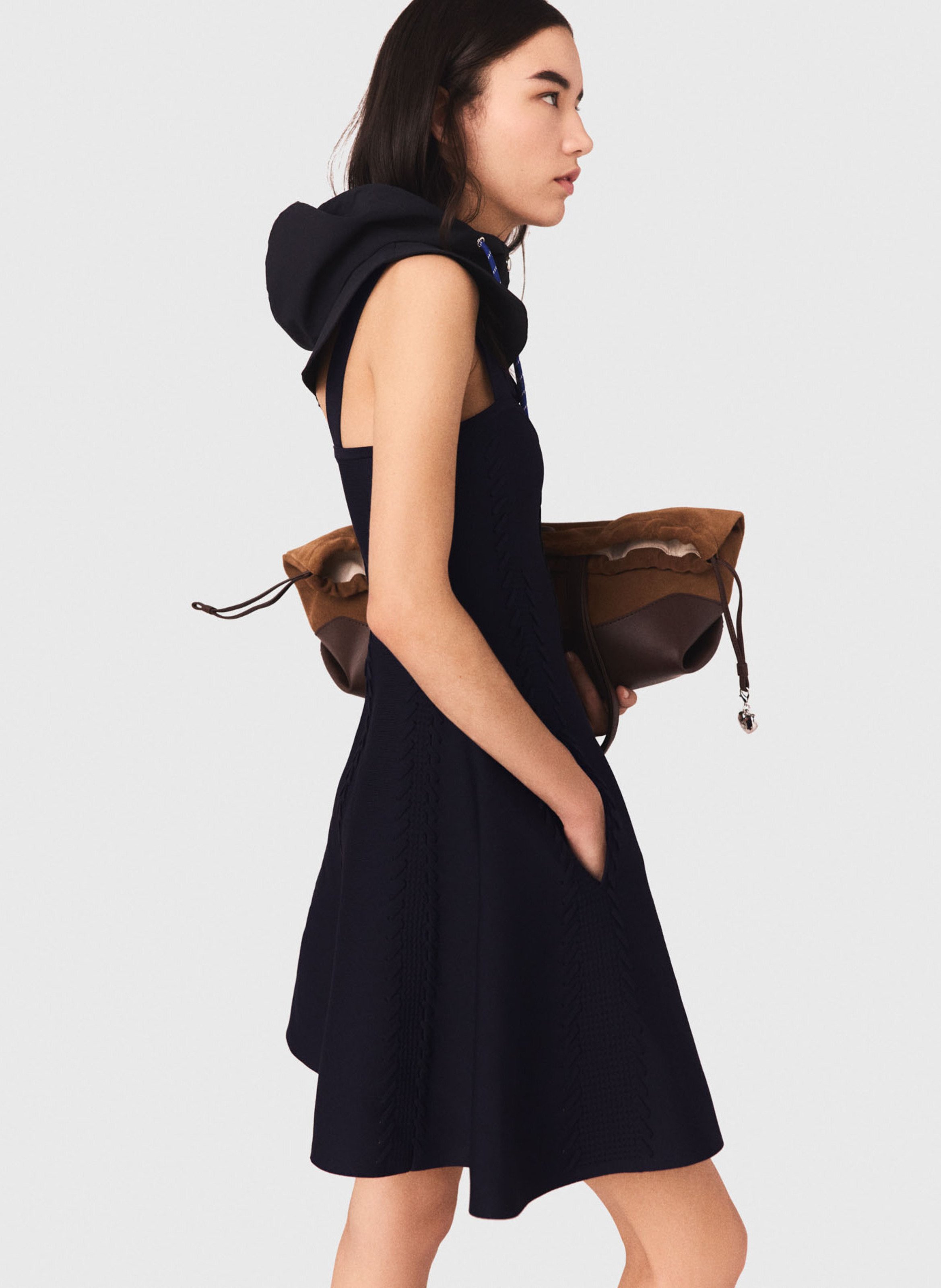 Robe courte patineuse à bretelles MAJE Bleu
