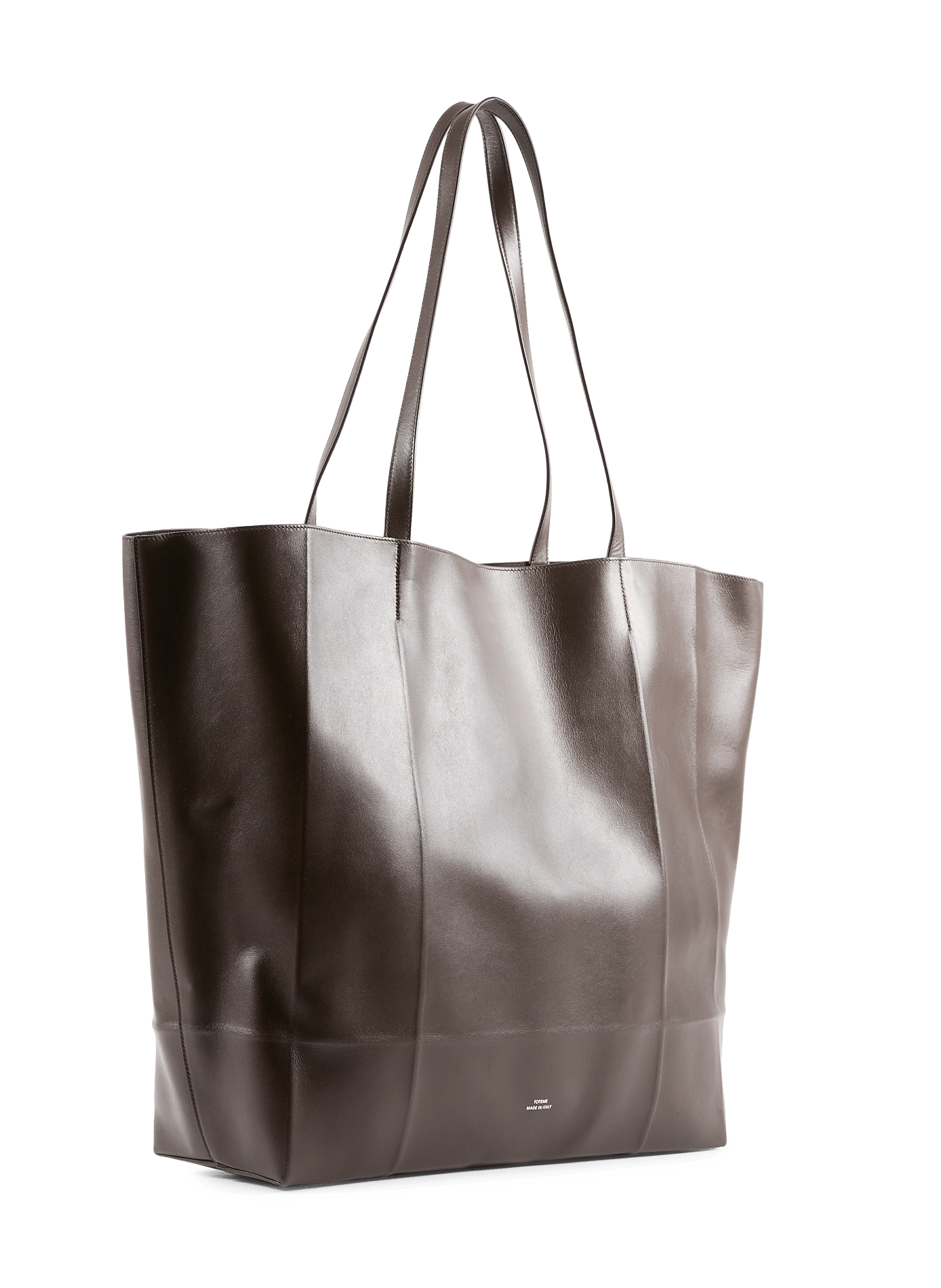 Cowhide leather tote bag TOTEME Brown