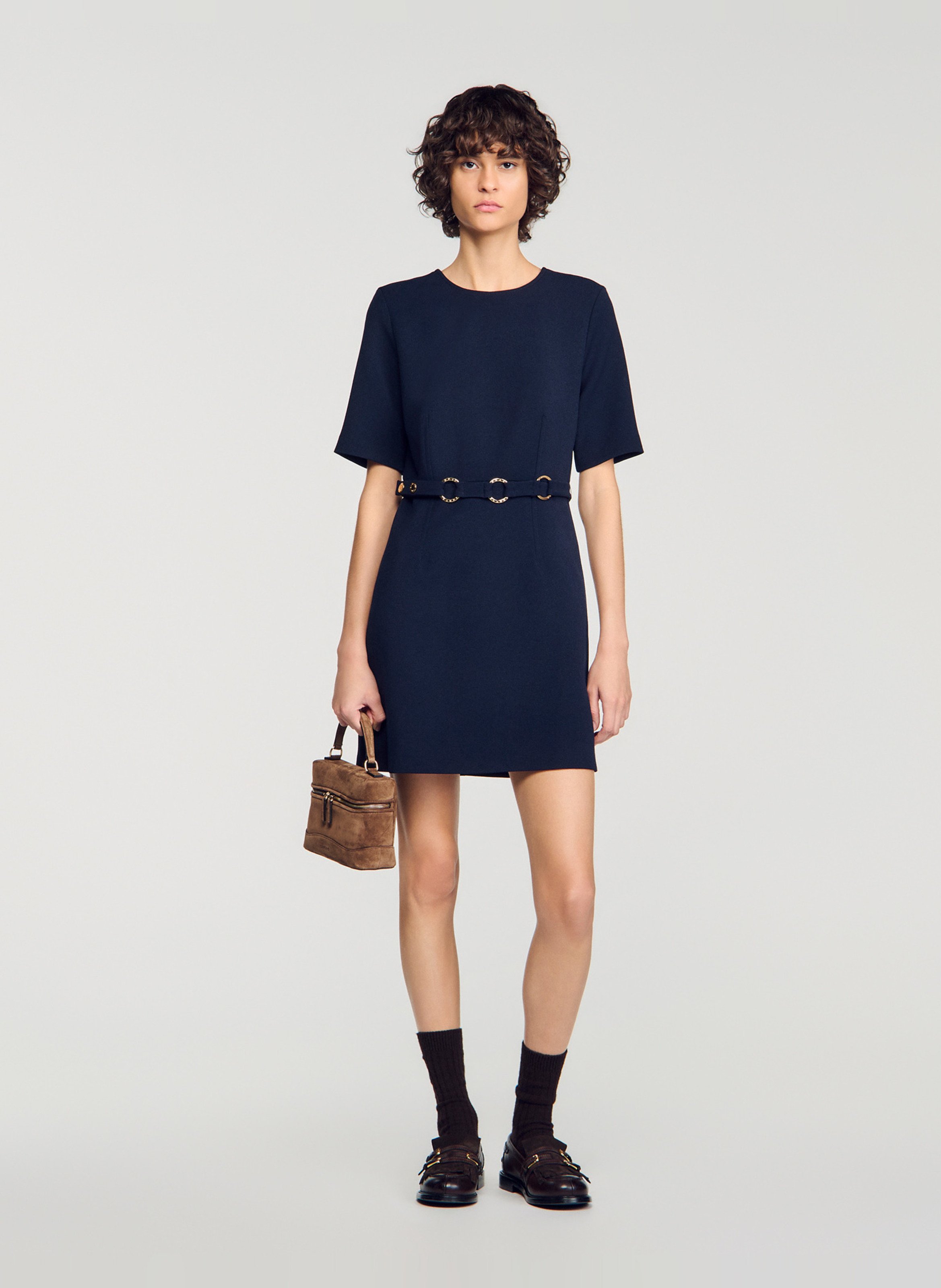 Robe courte évasée SANDRO Bleu